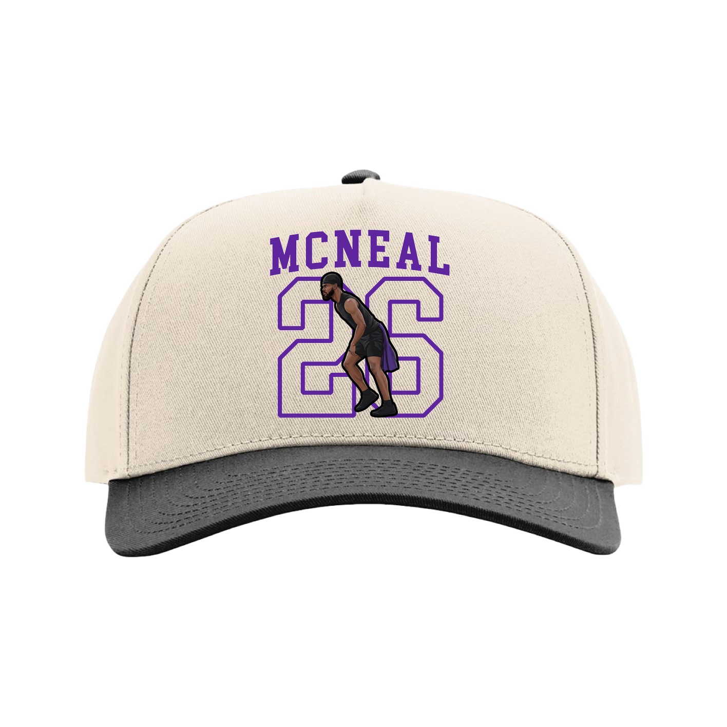 Full Fabric Five-Panel Champ Cap — Shirsey in Cream/Black