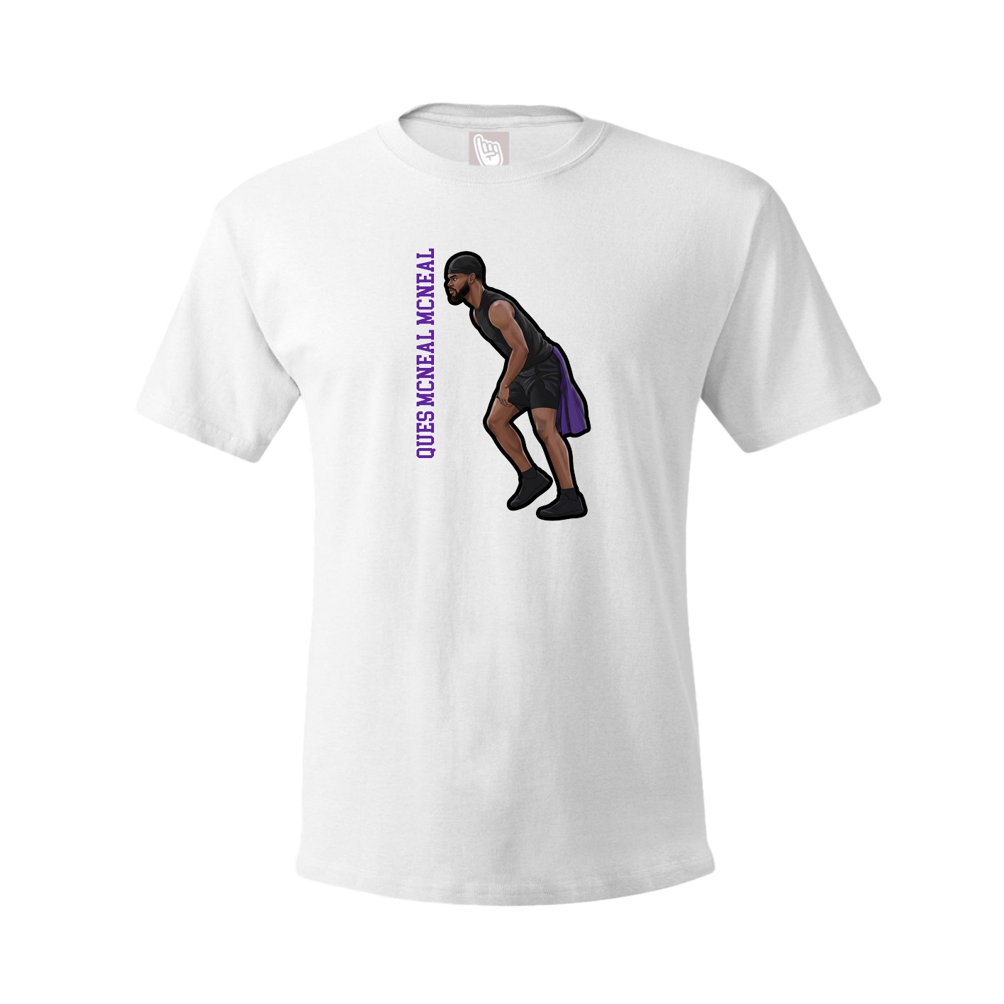 Youth Tee — Name Vertical in White