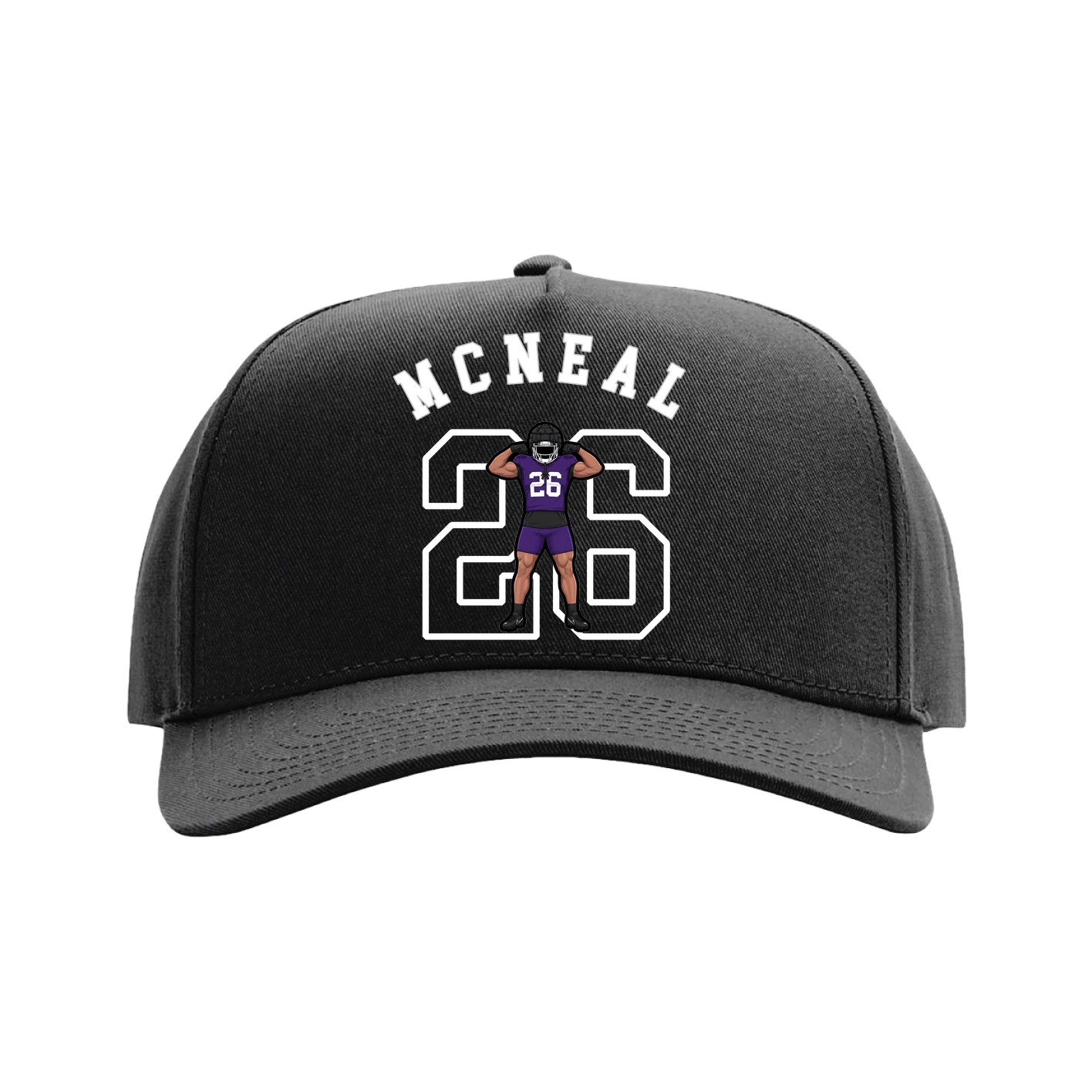 Full Fabric Five-Panel Champ Cap — Shirsey Arch in Black