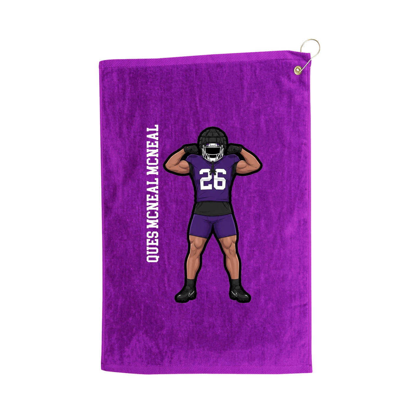 Golf Towel — Name Vertical in Purple