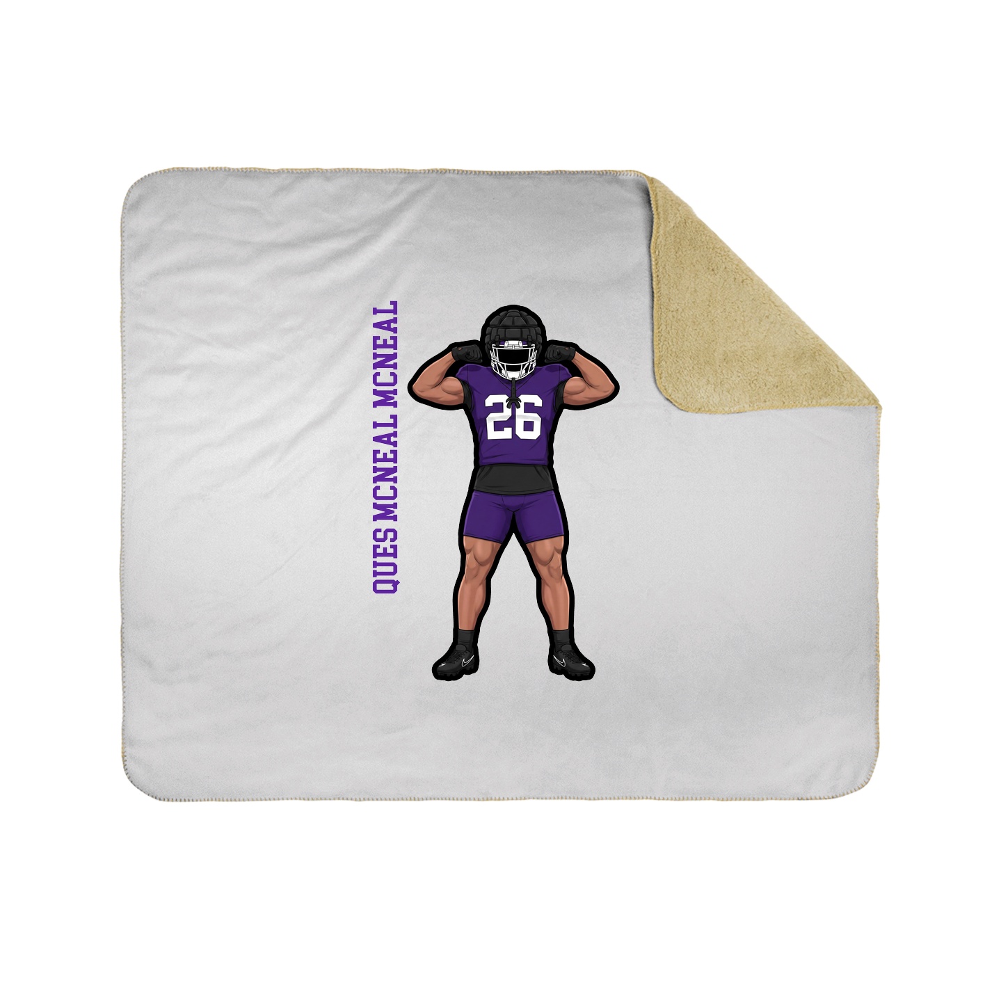 Throw Blanket — Name Vertical in White