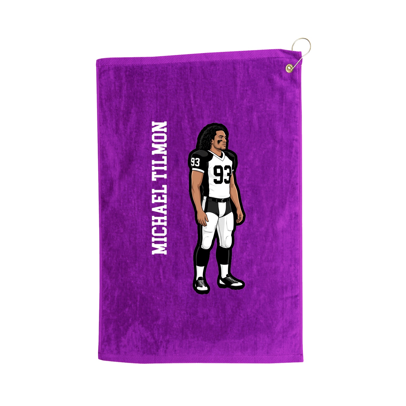 Golf Towel — Name Vertical in Purple
