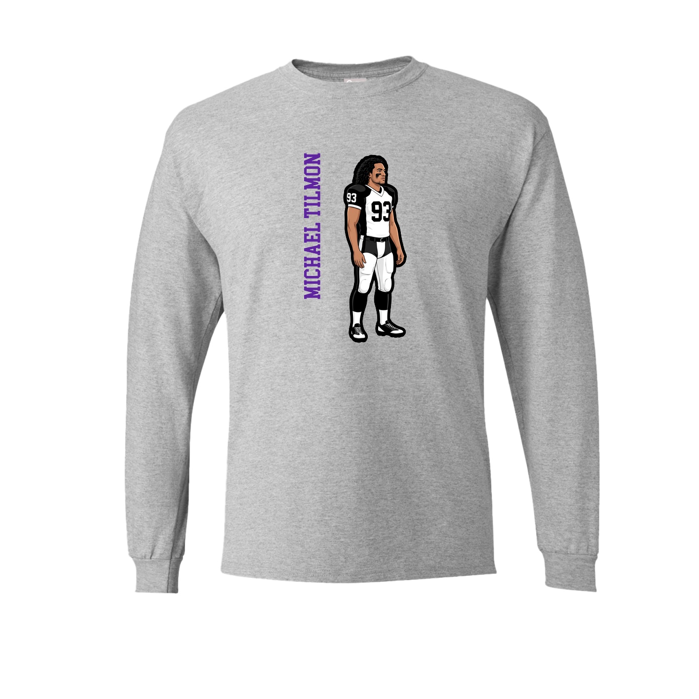 Long Sleeve Tee — Name Vertical in Grey