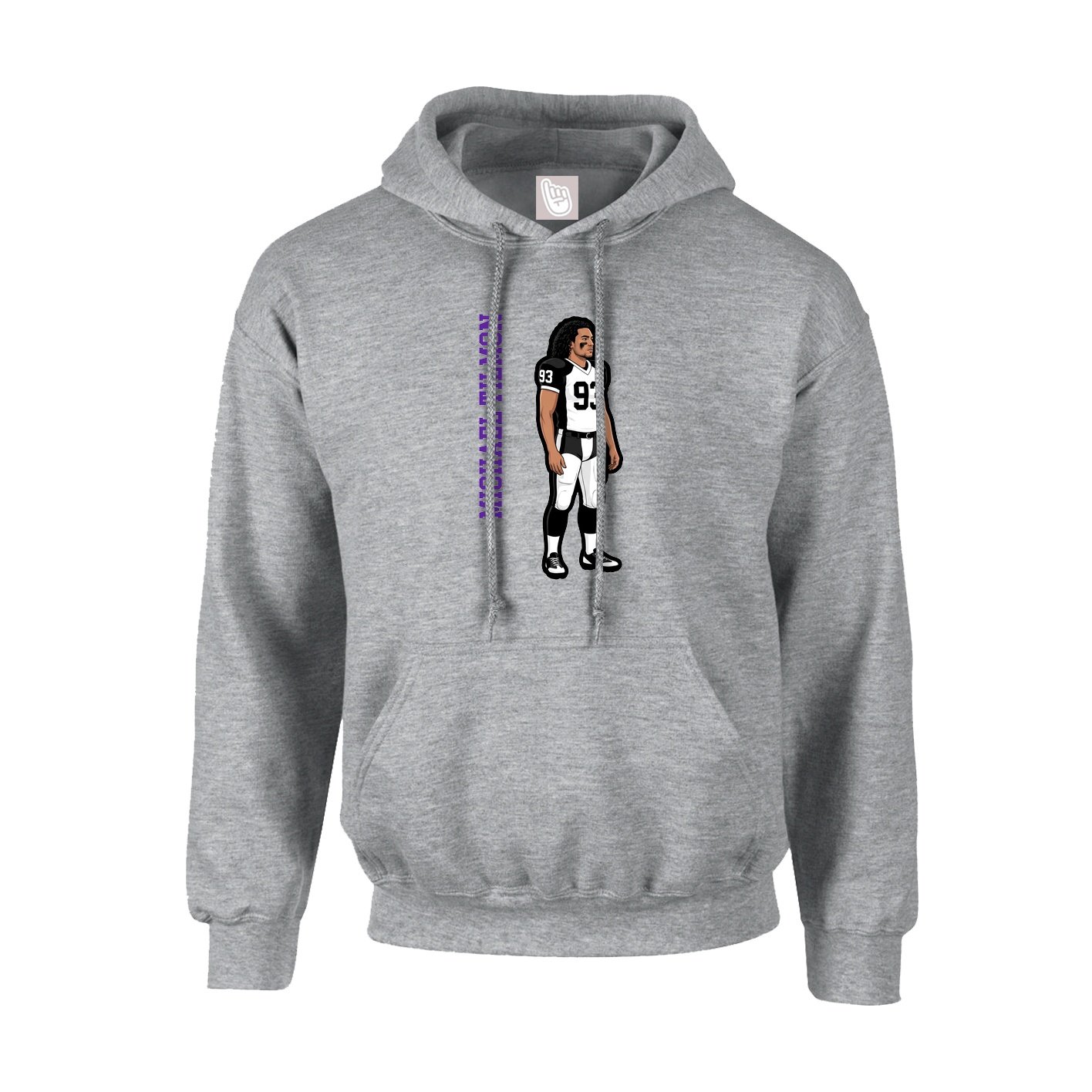 Youth Hoodie — Name Vertical in Grey