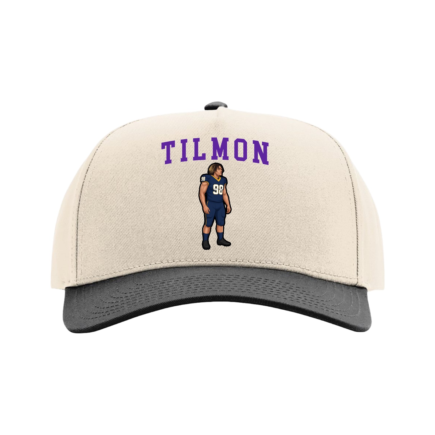 Full Fabric Five-Panel Champ Cap — Shirsey in Cream/Black