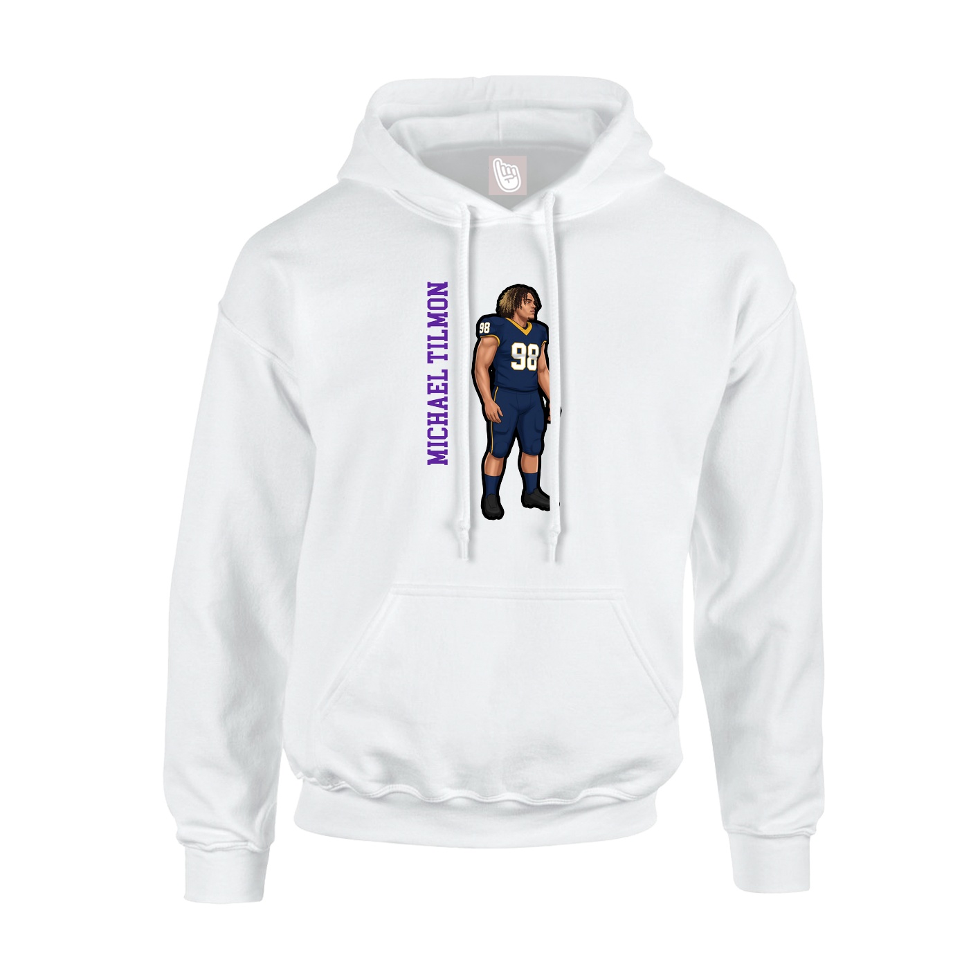 Hoodie — Name Vertical in White