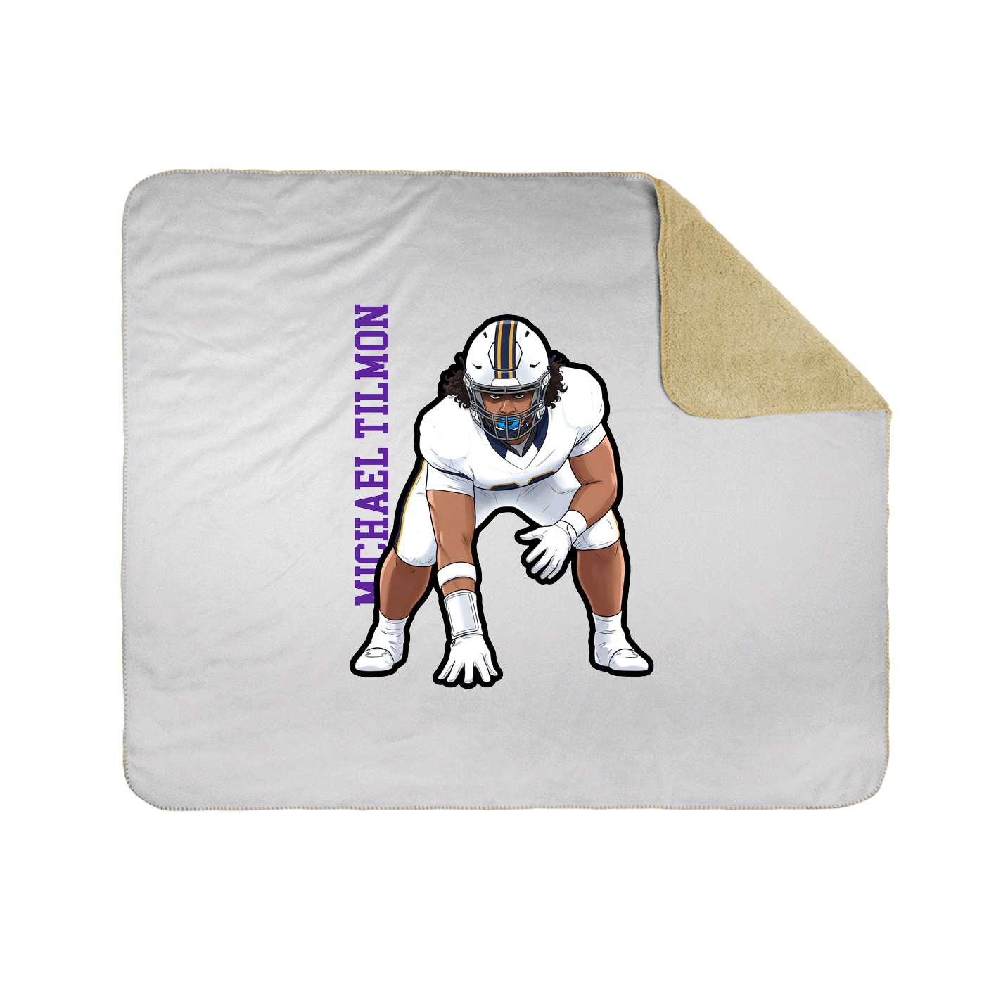 Throw Blanket — Name Vertical in White