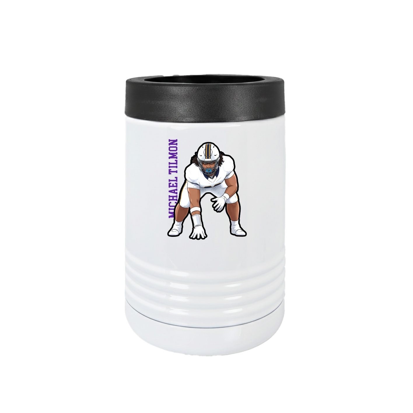 Beverage Holder — Name Vertical in White