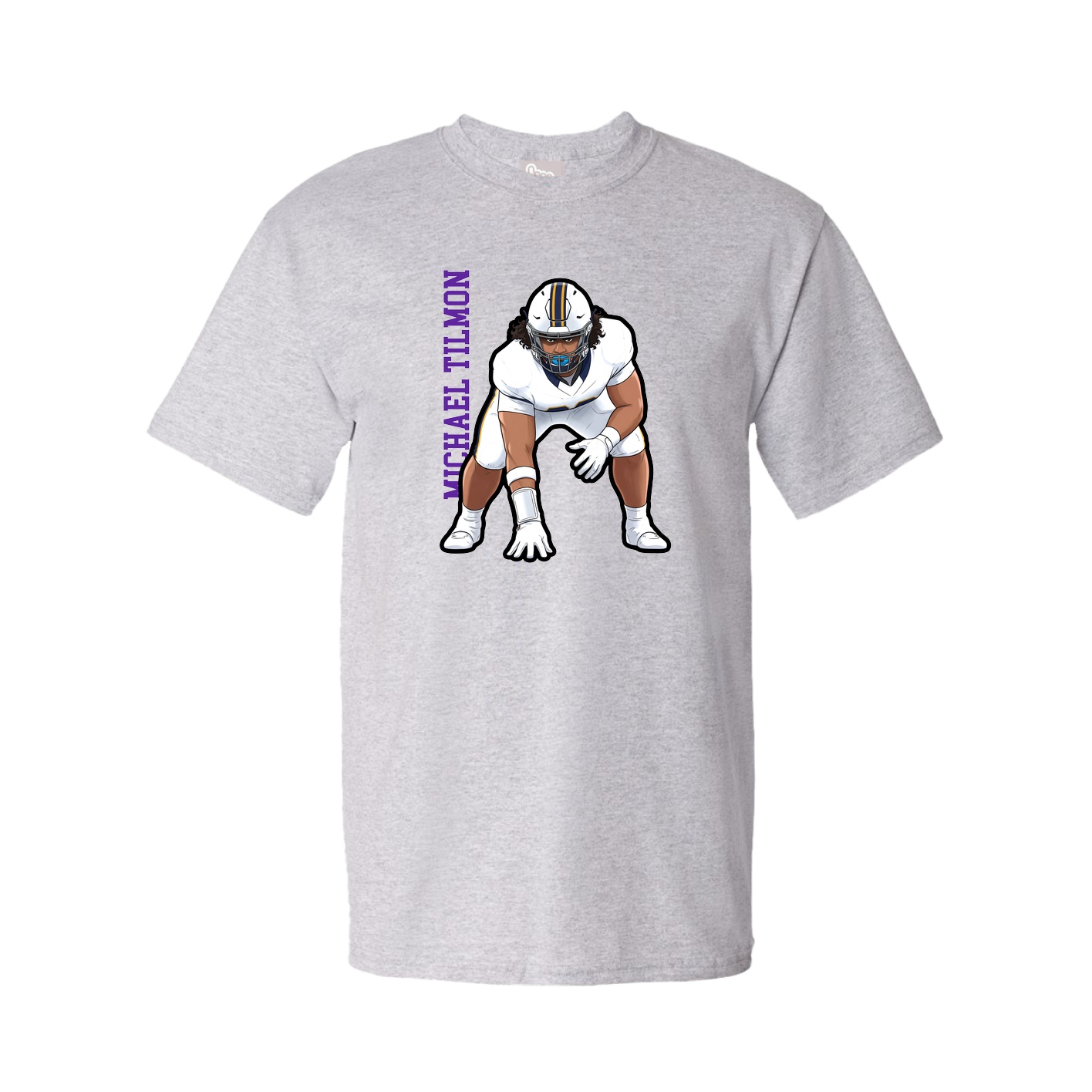 Tee — Name Vertical in Grey