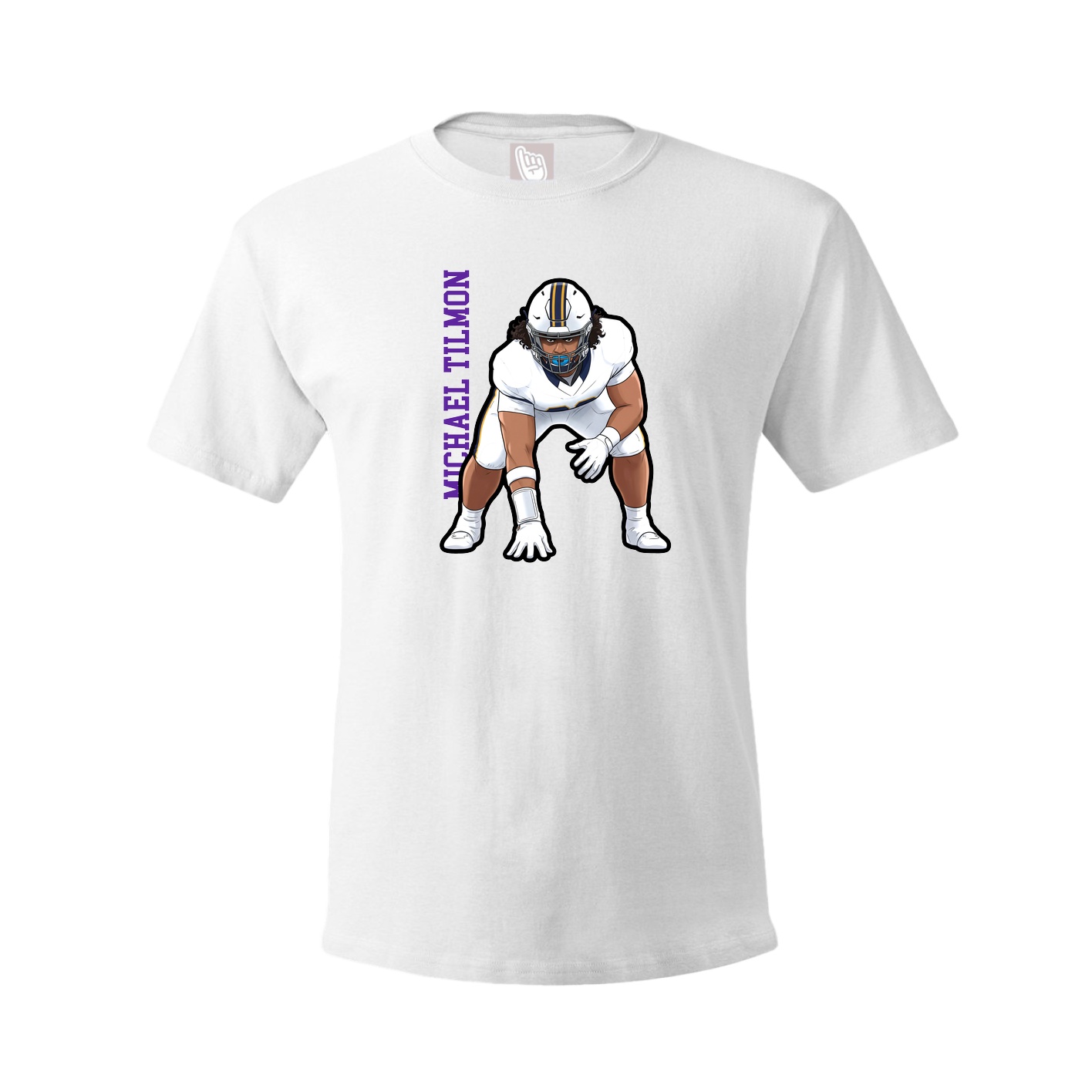Youth Tee — Name Vertical in White