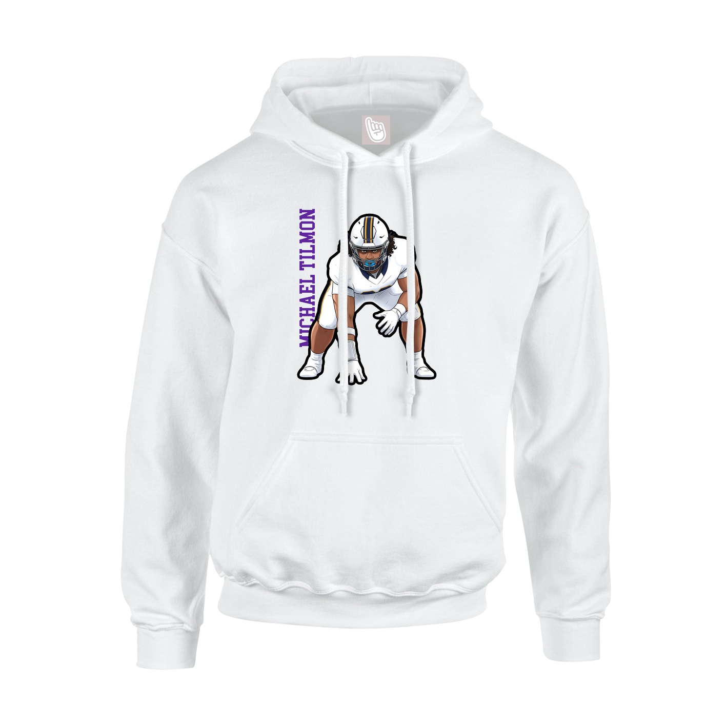 Youth Hoodie — Name Vertical in White