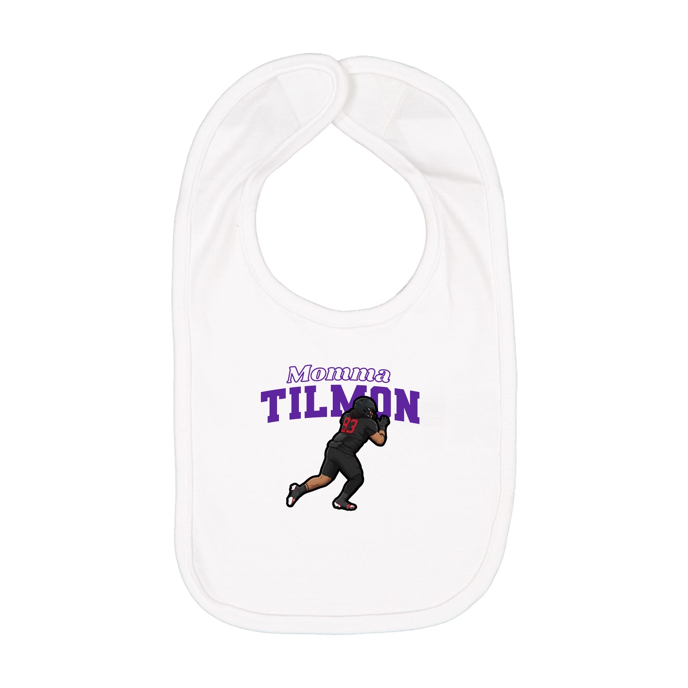 Infant Bib — Mothers Day Block in White