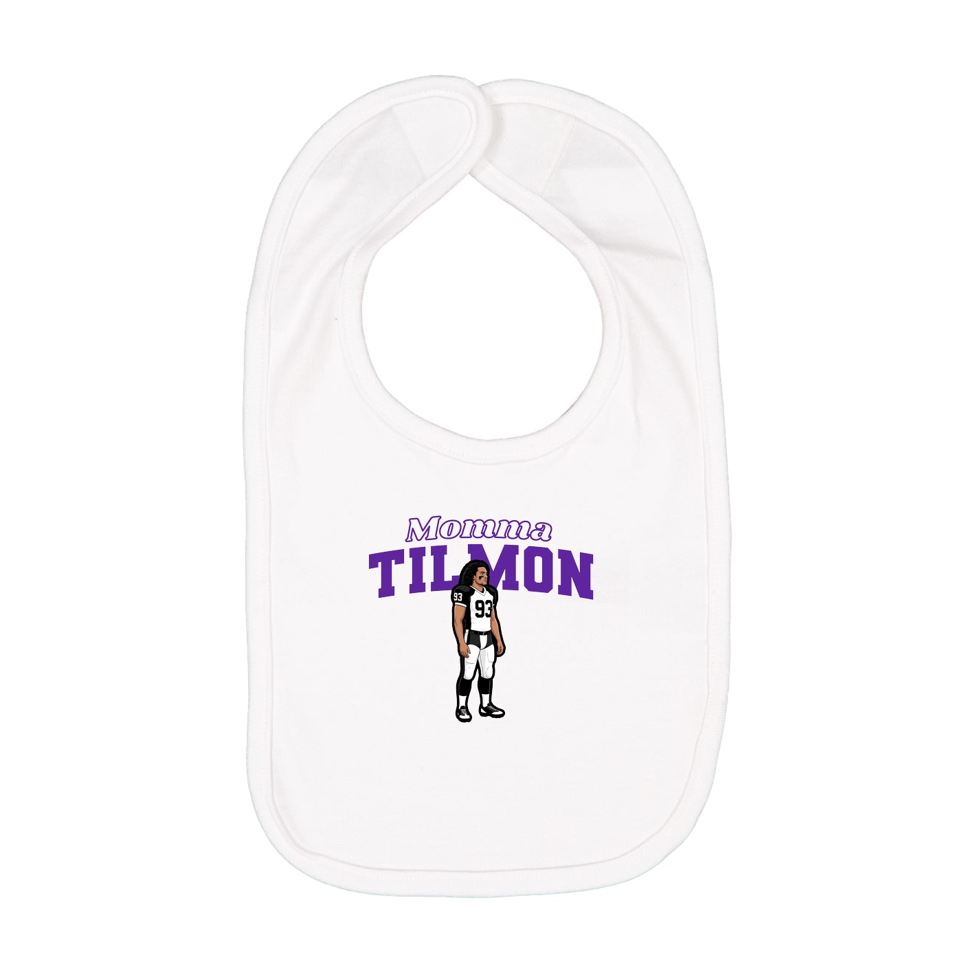 Infant Bib — Mothers Day Block in White