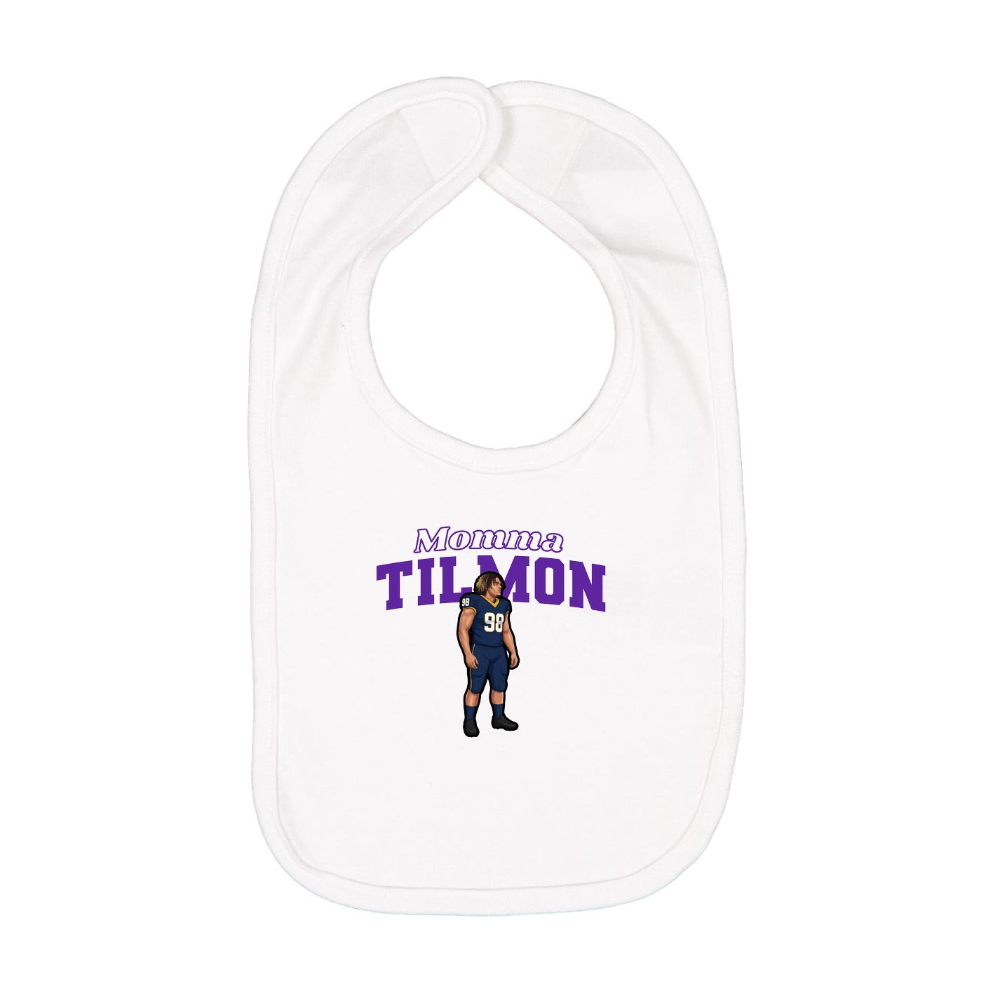 Infant Bib — Mothers Day Block in White