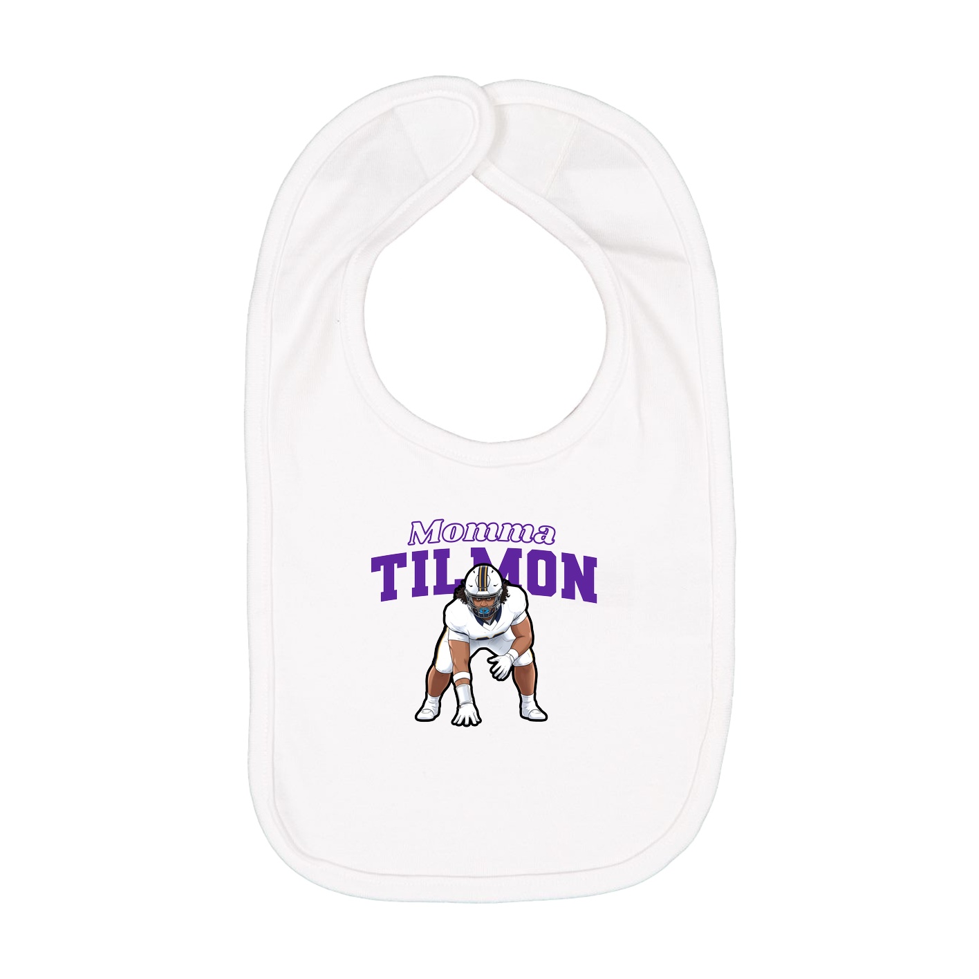 Infant Bib — Mothers Day Block in White