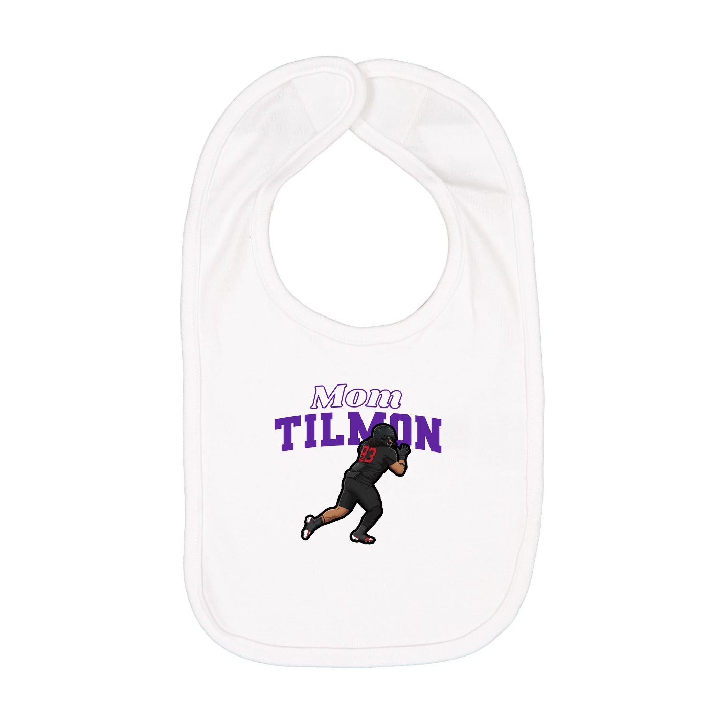 Infant Bib — Mothers Day Block in White