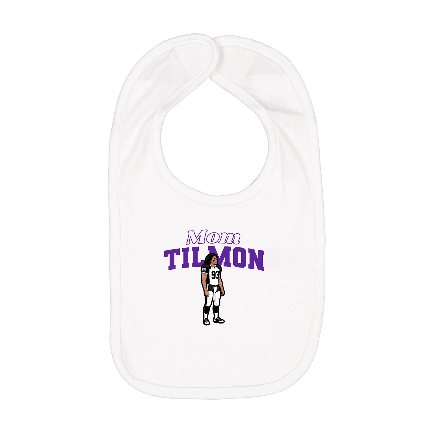Infant Bib — Mothers Day Block in White