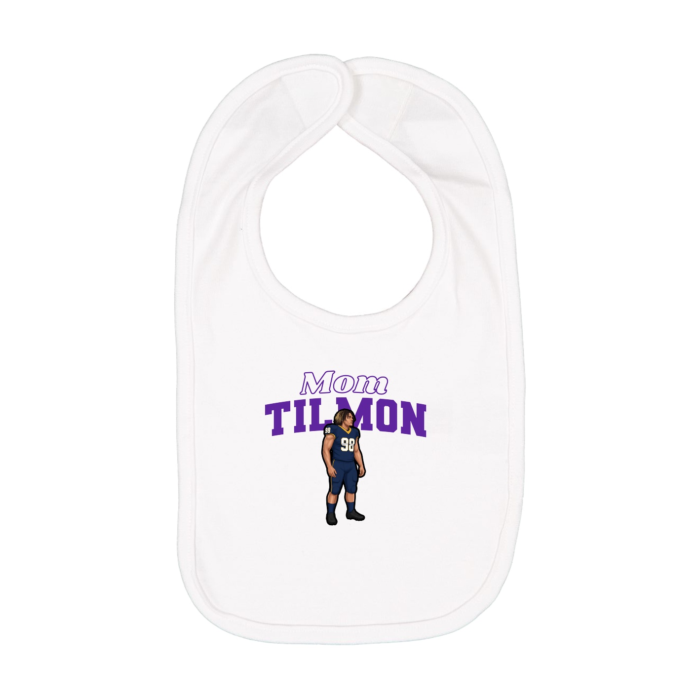 Infant Bib — Mothers Day Block in White