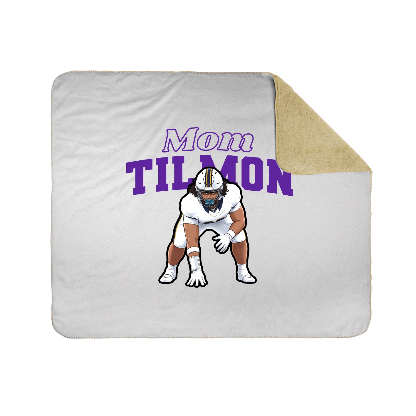Throw Blanket — Mothers Day Block in White