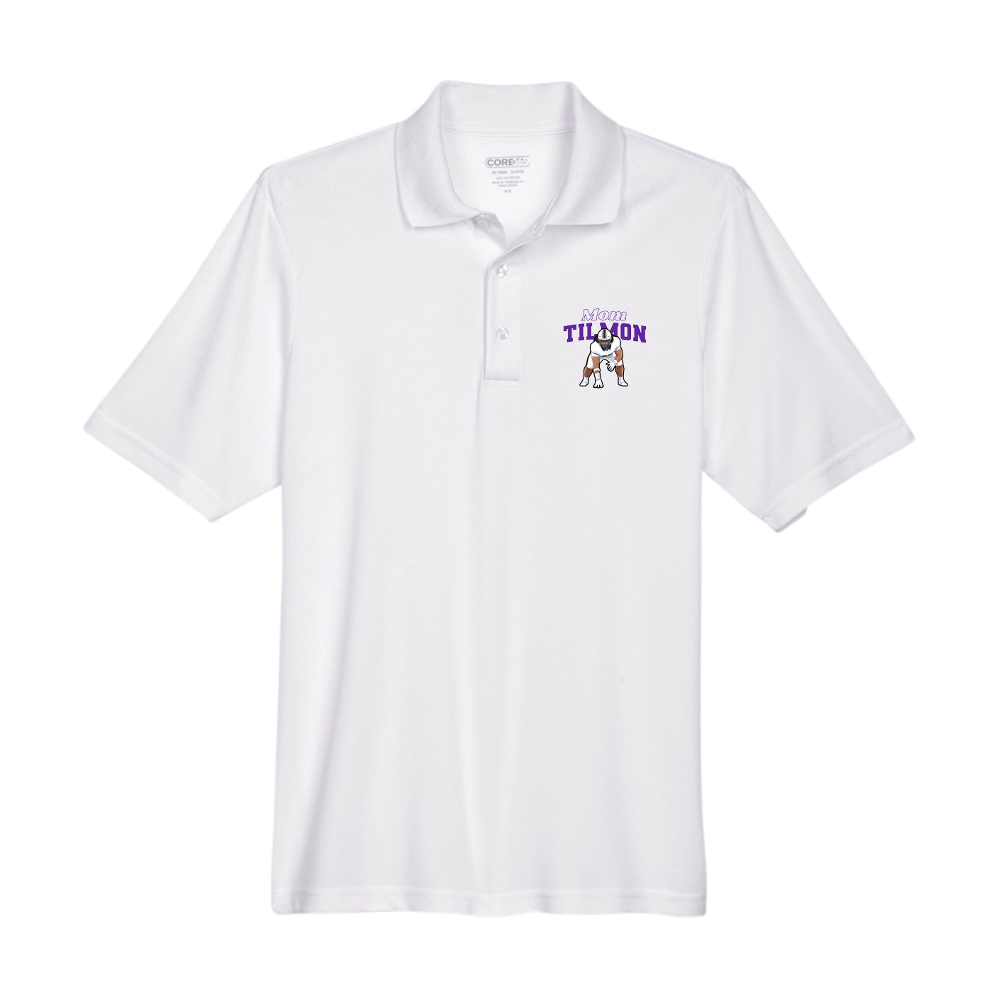 Performance Polo — Mothers Day Block in White
