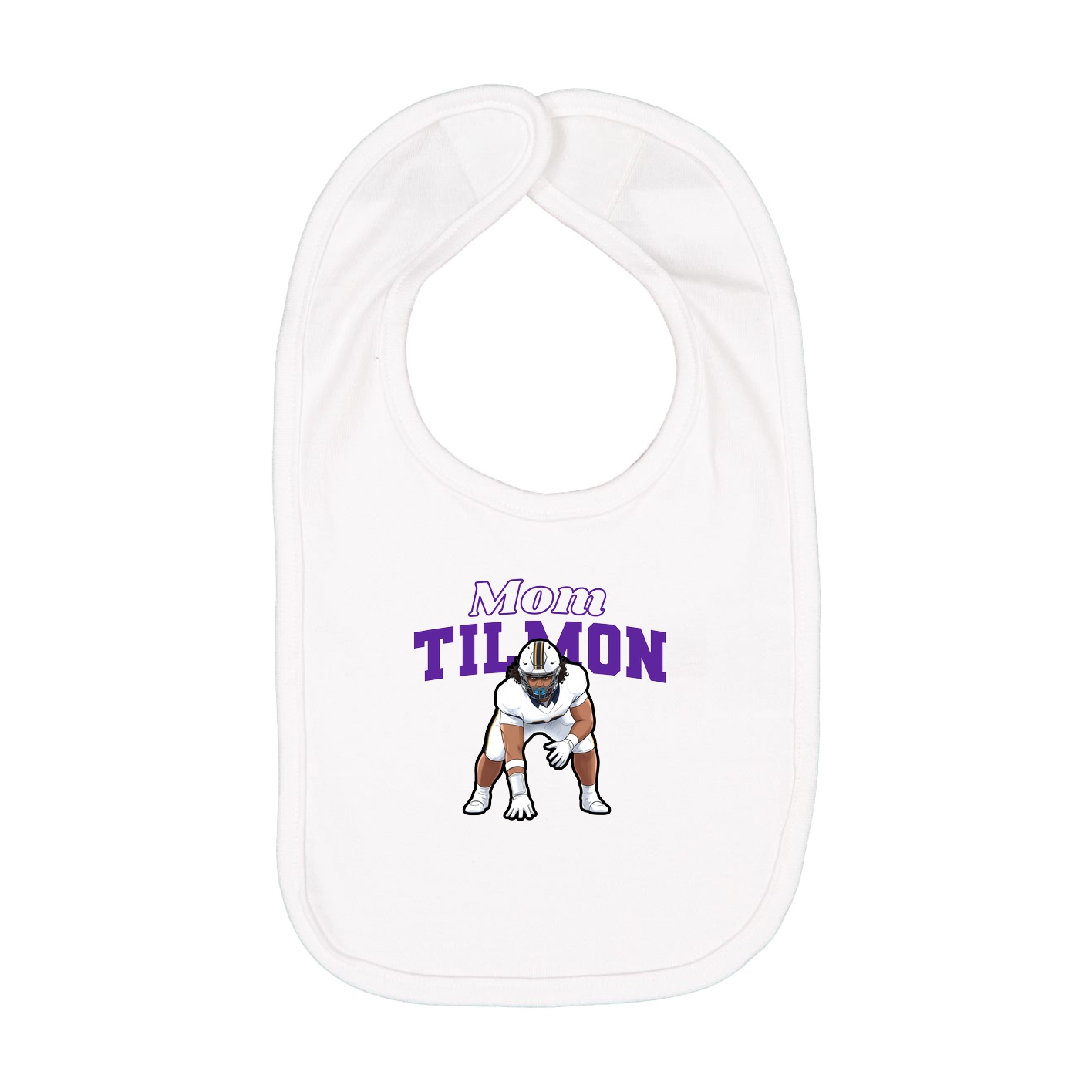 Infant Bib — Mothers Day Block in White
