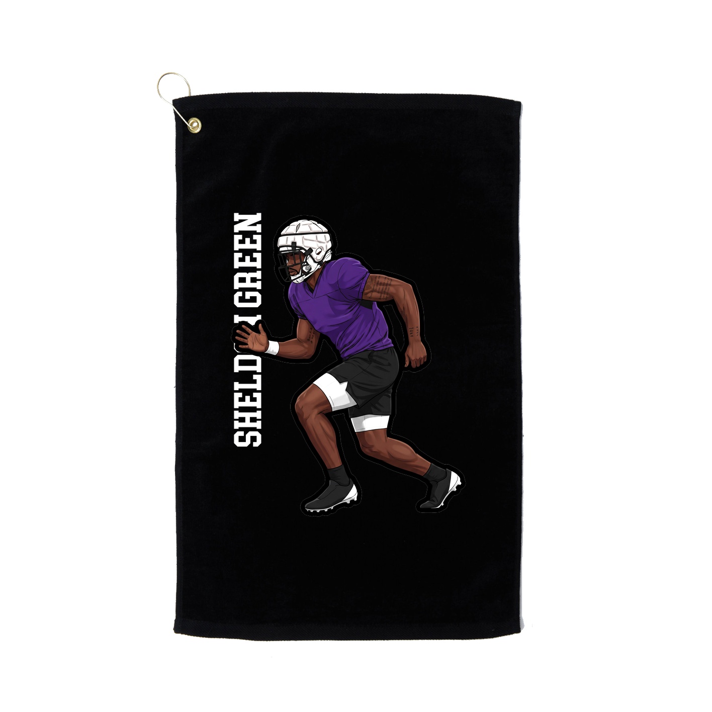 Golf Towel — Name Vertical in Black
