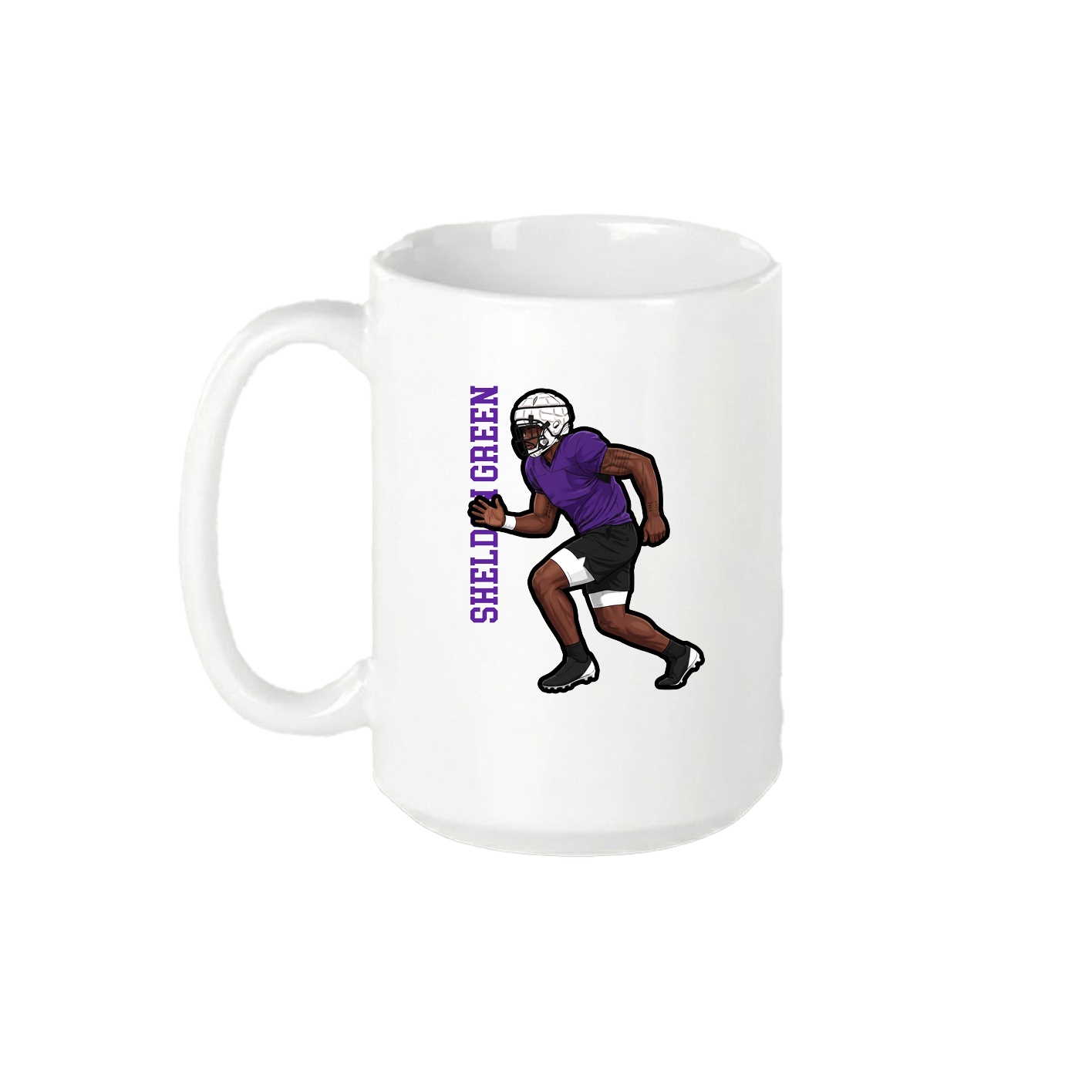15oz Coffee Mug — Name Vertical in White