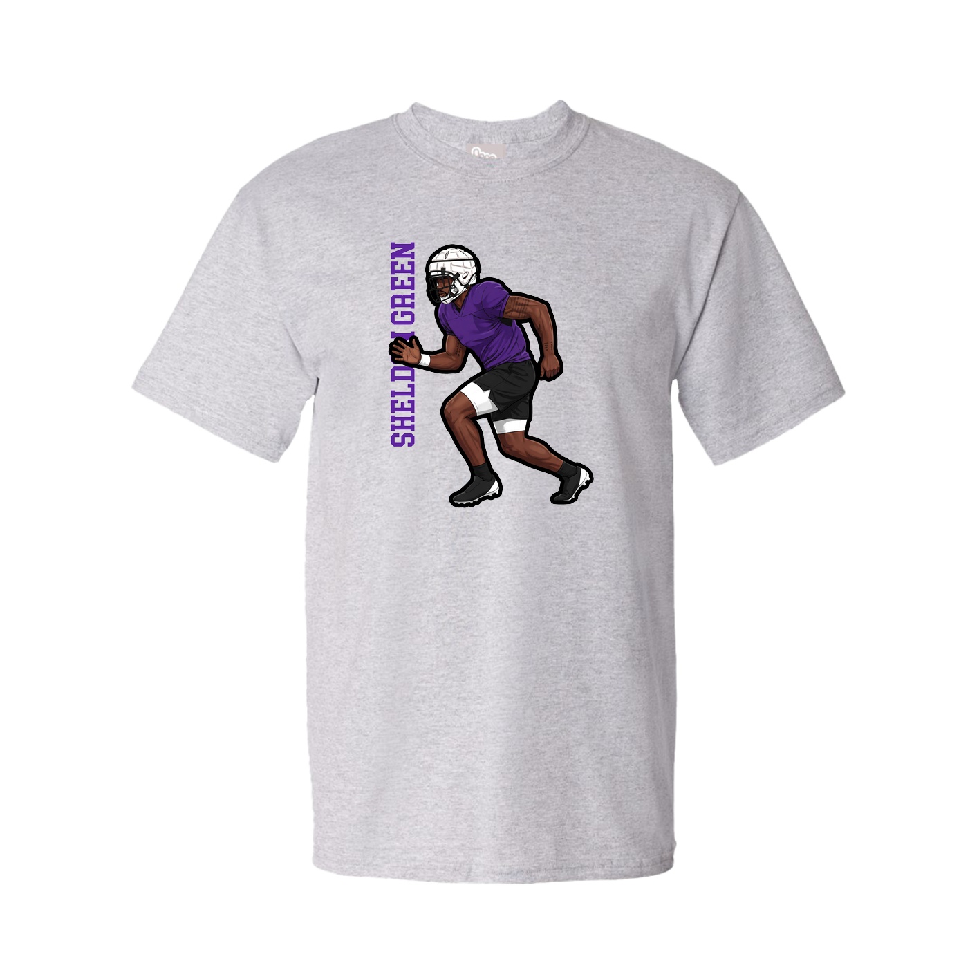 Tee — Name Vertical in Grey