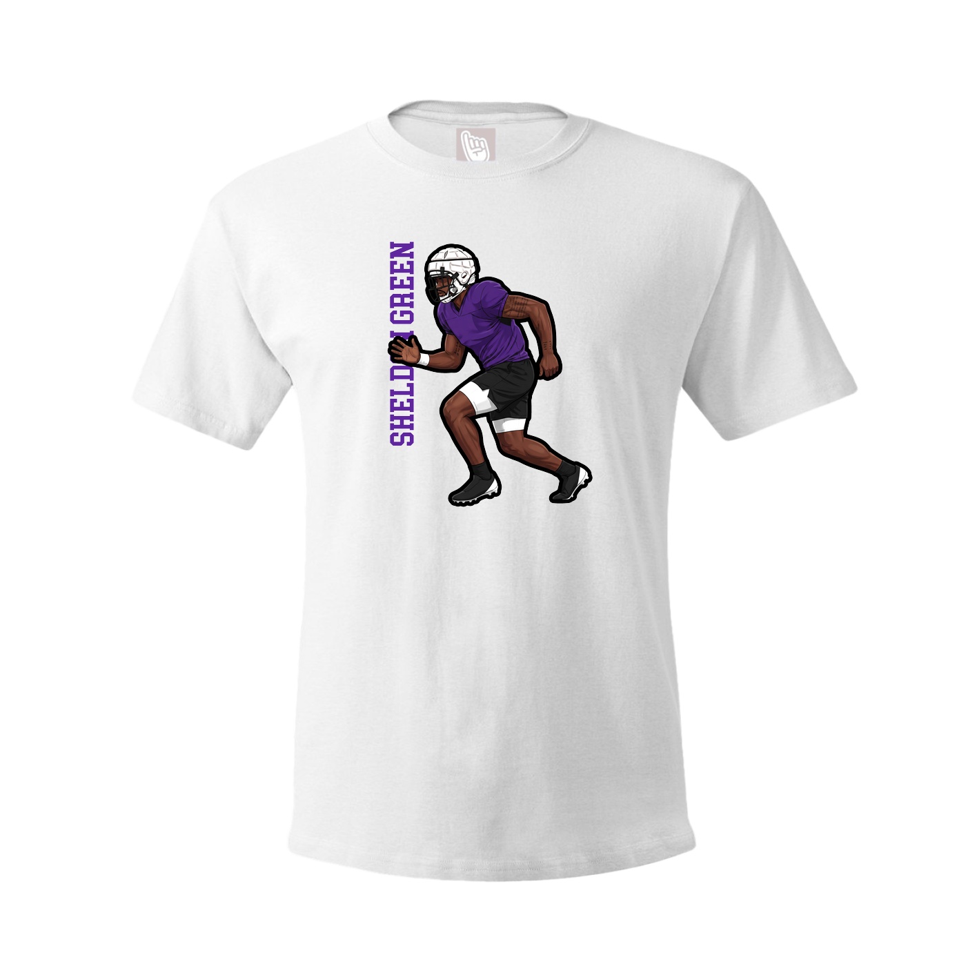 Tee — Name Vertical in White