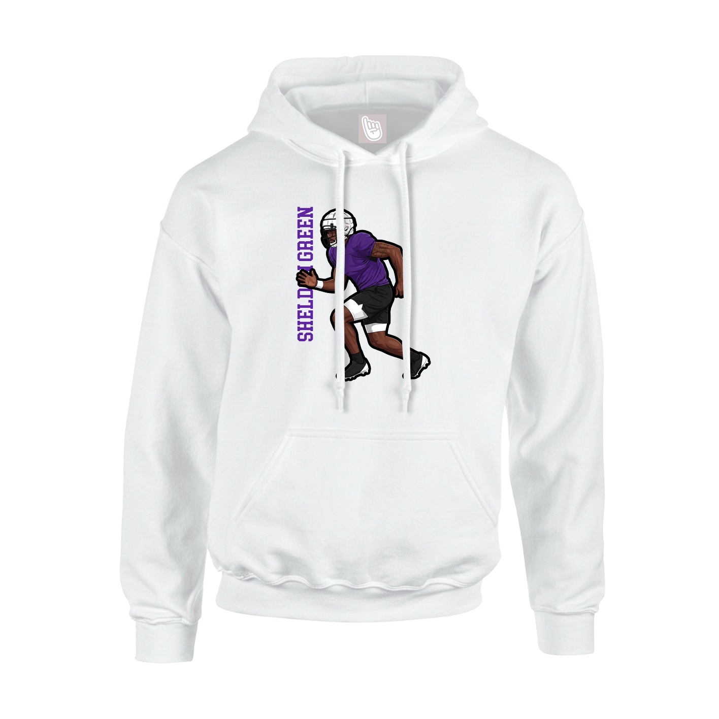 Hoodie — Name Vertical in White