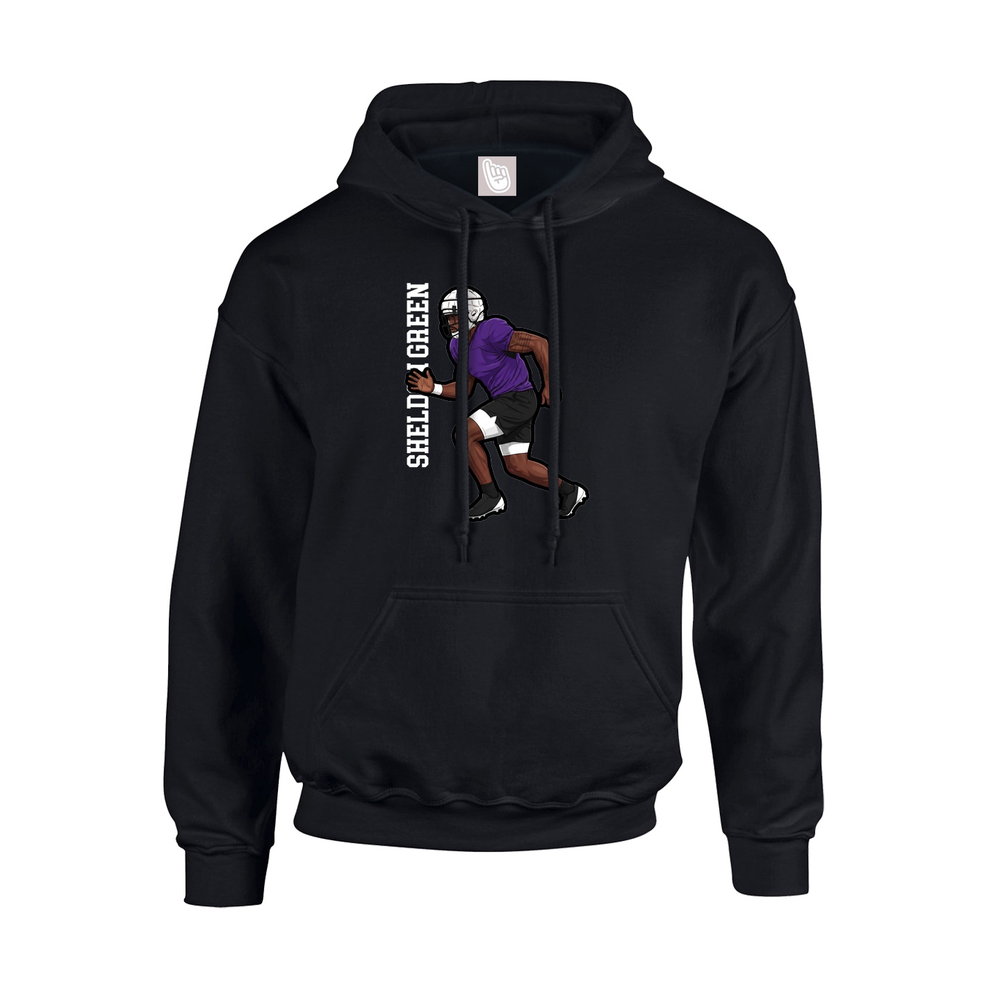 Youth Hoodie — Name Vertical in Black