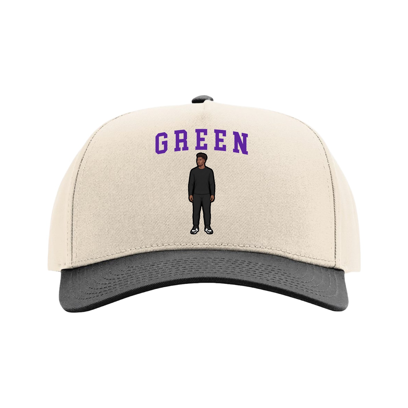Full Fabric Five-Panel Champ Cap — Shirsey in Cream/Black
