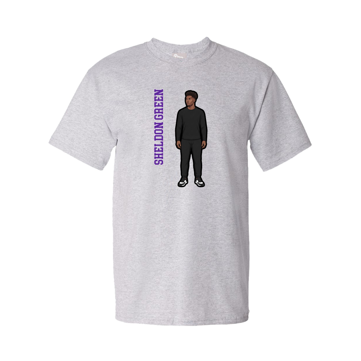 Youth Tee — Name Vertical in Grey