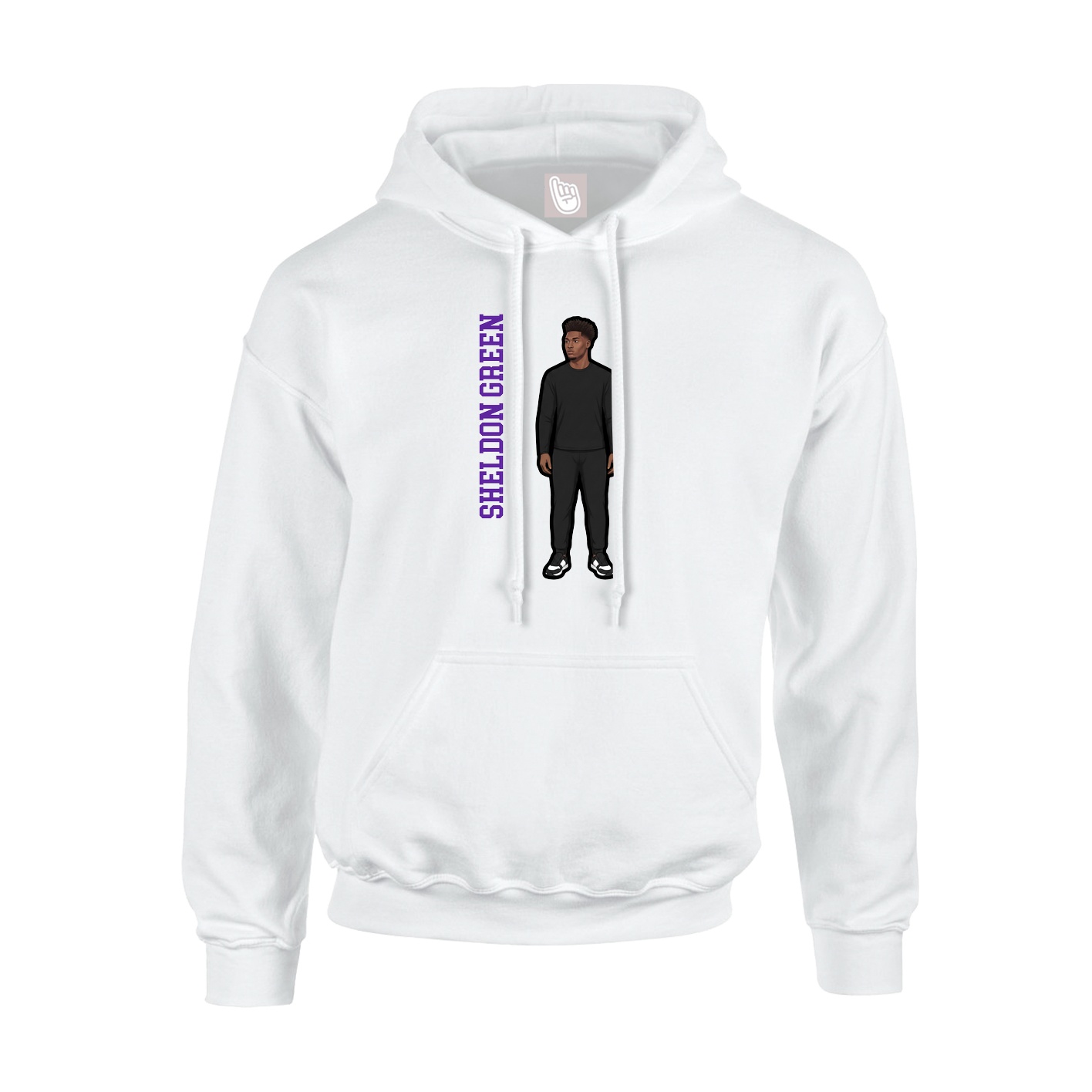 Hoodie — Name Vertical in White