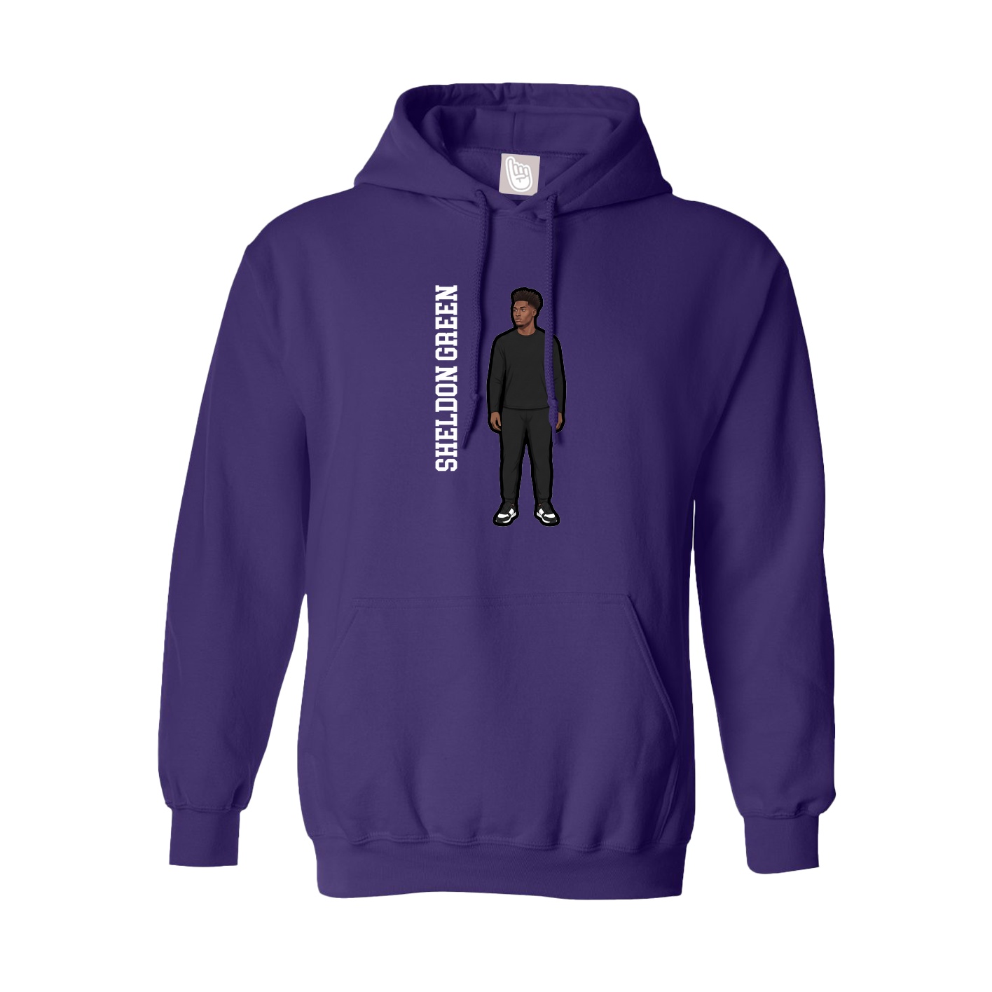 Youth Hoodie — Name Vertical in Purple
