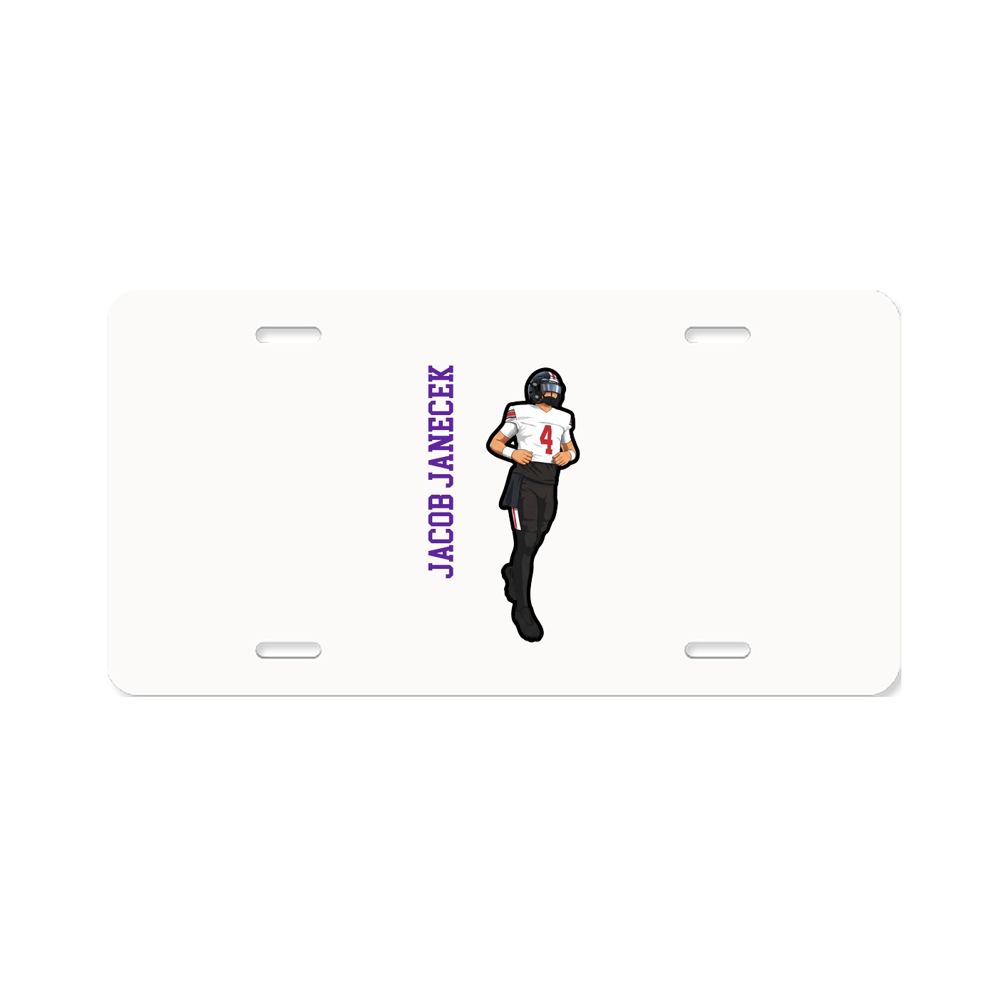 License Plate — Name Vertical in Classic