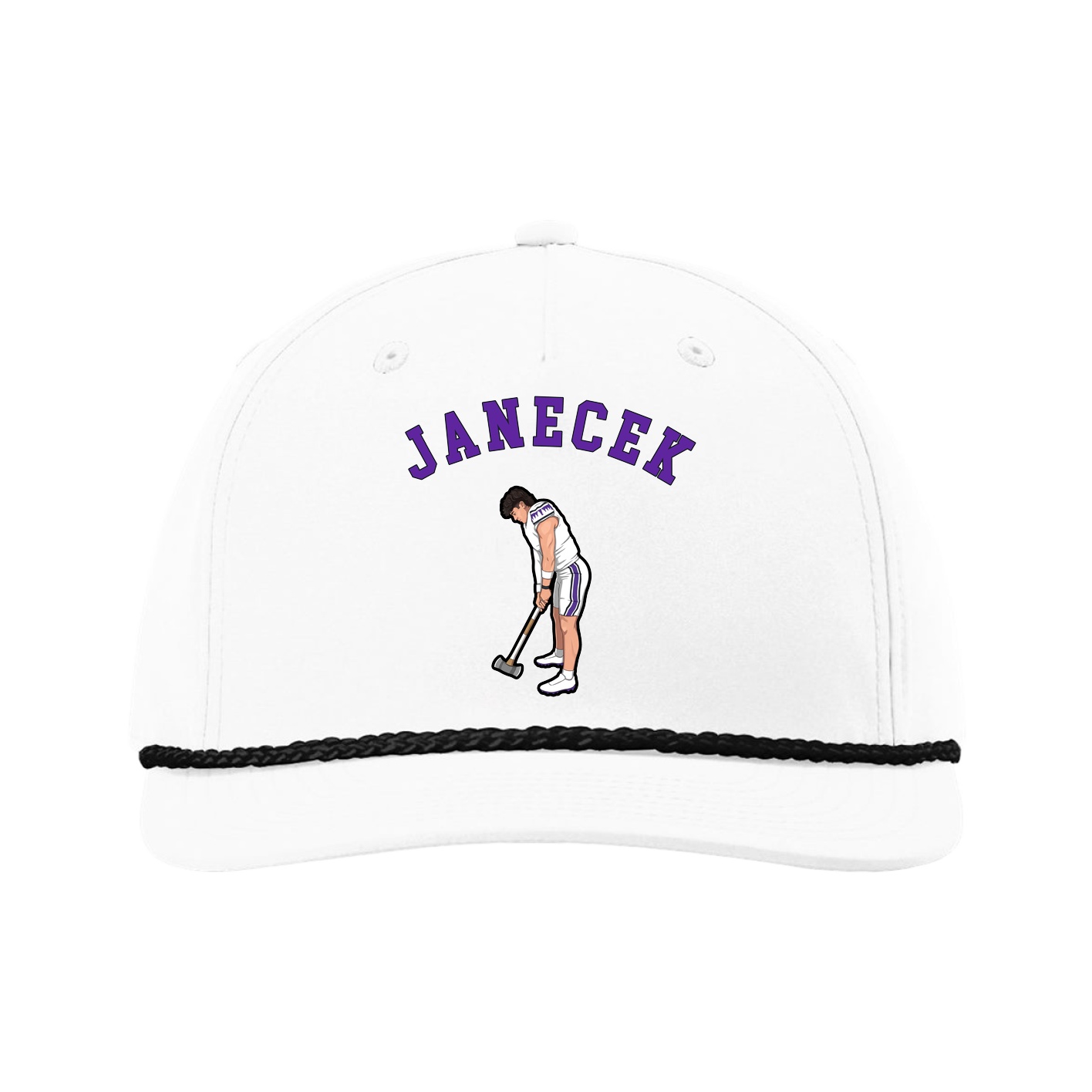 Five-Panel Classic Rope Cap — Shirsey Arch in White