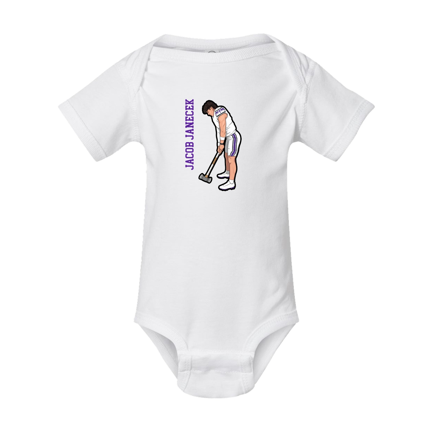 Baby Onesie — Name Vertical in White