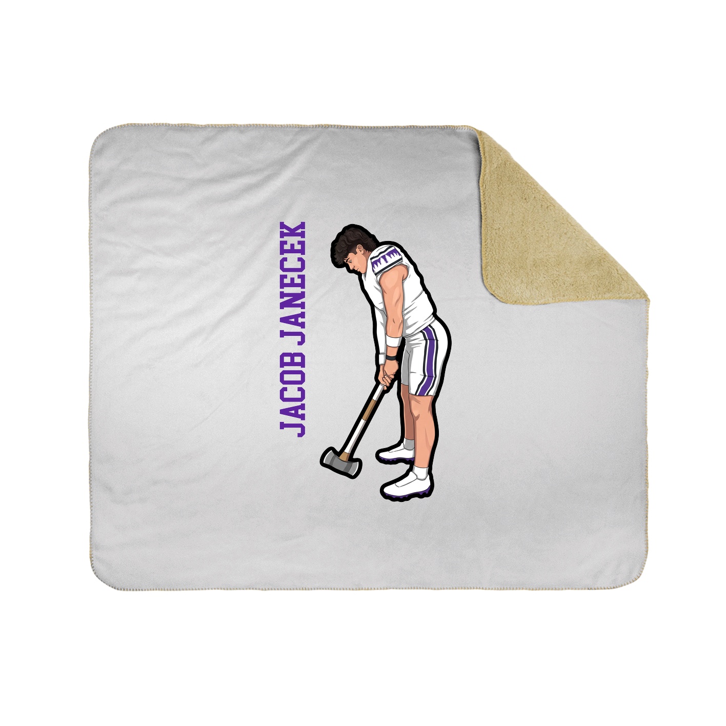 Throw Blanket — Name Vertical in White