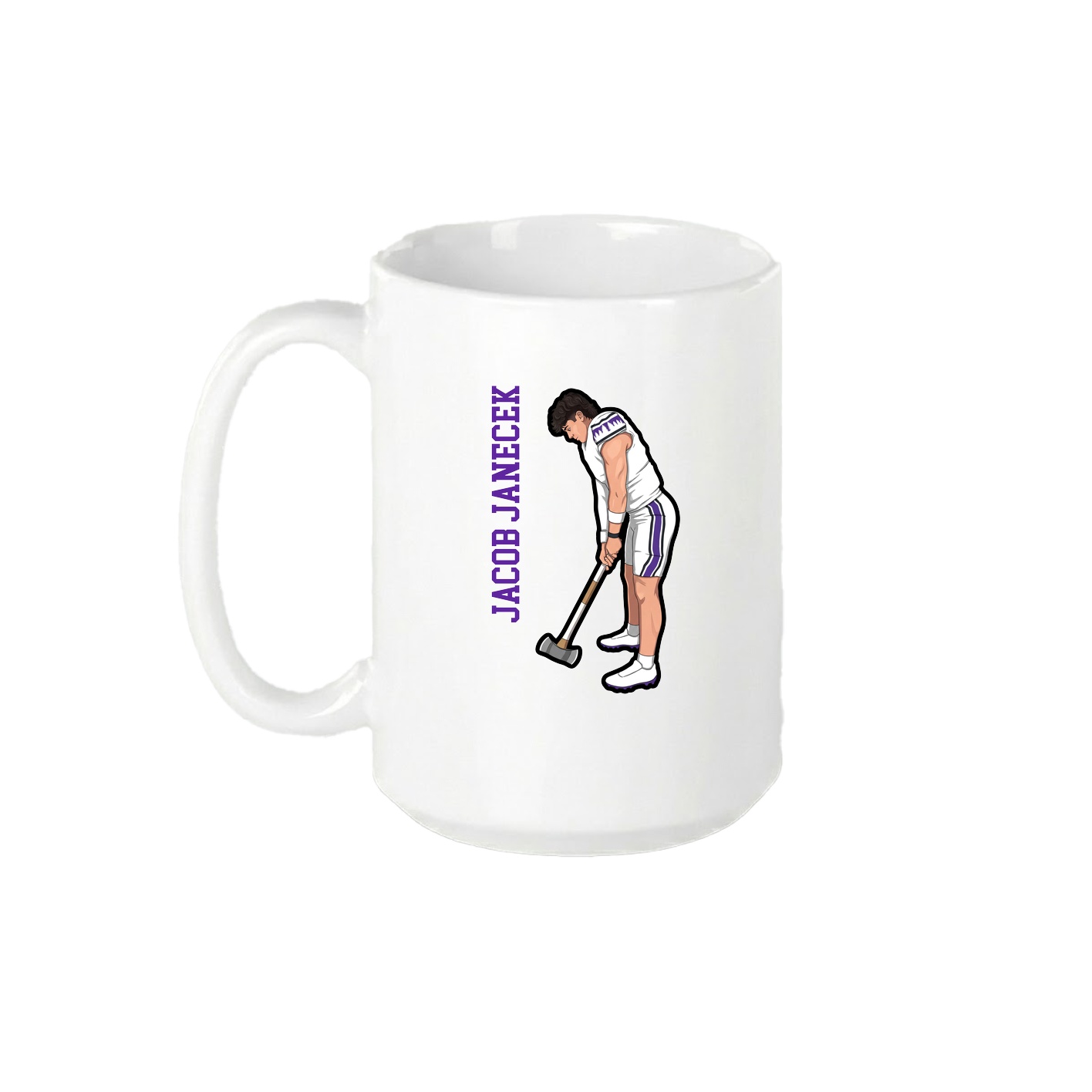 15oz Coffee Mug — Name Vertical in White