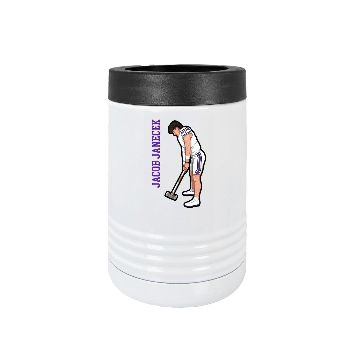 Beverage Holder — Name Vertical in White