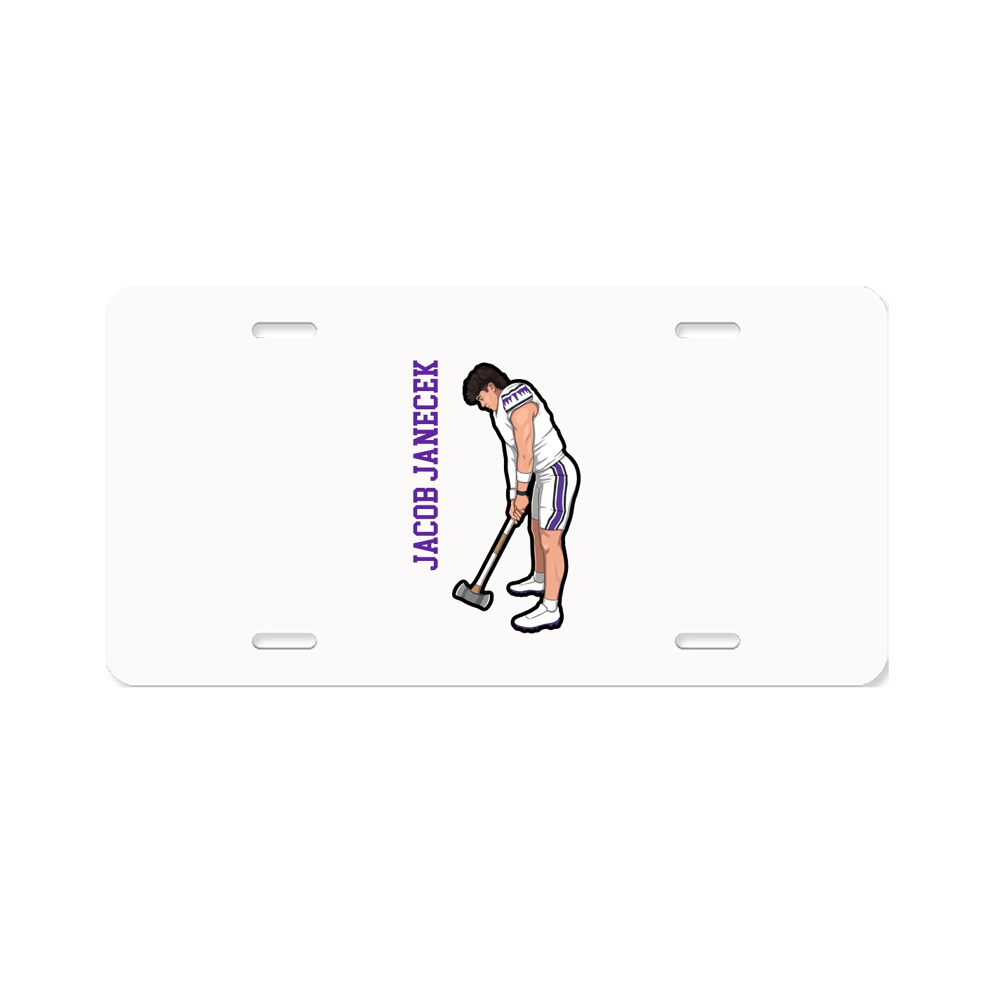 License Plate — Name Vertical in Classic