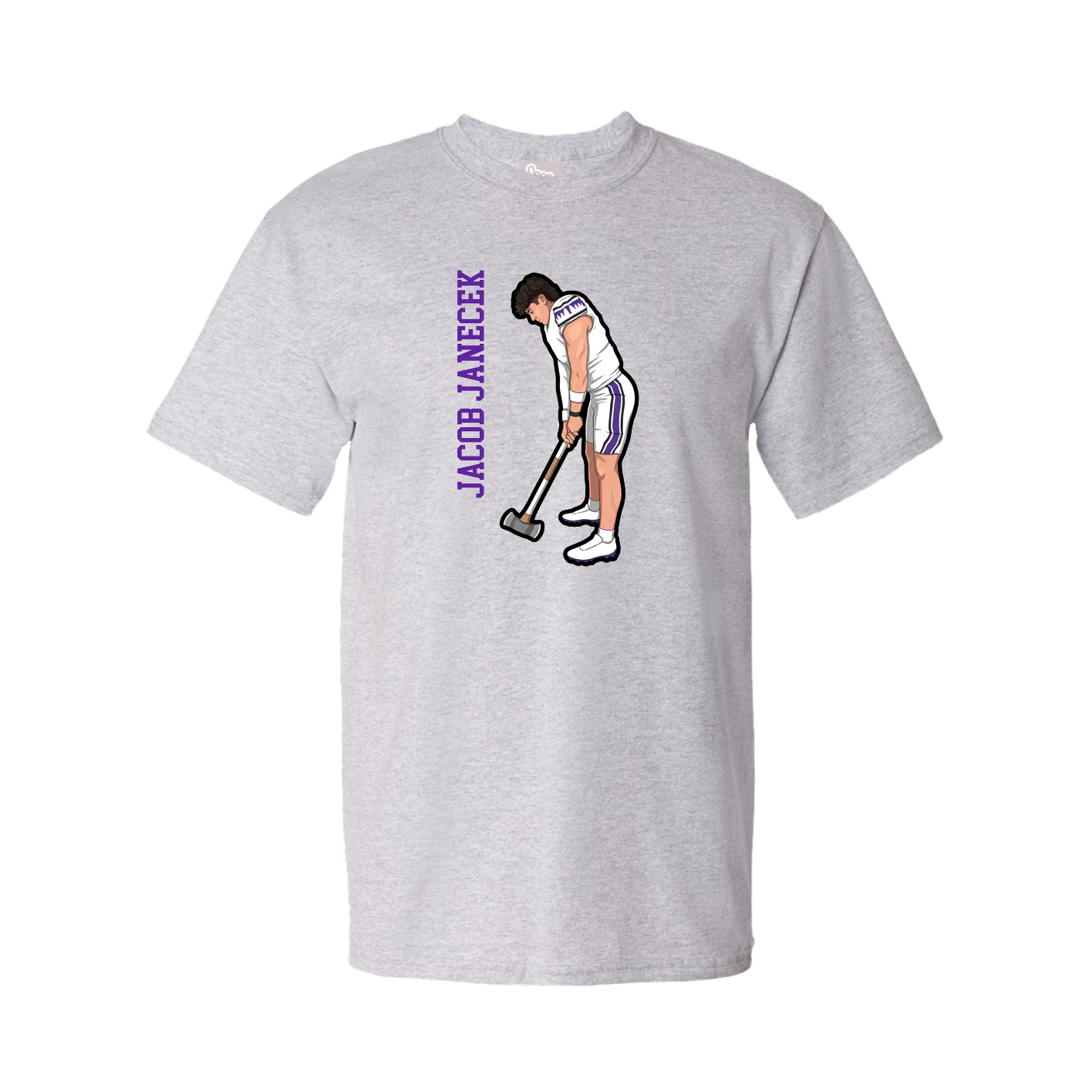 Tee — Name Vertical in Grey