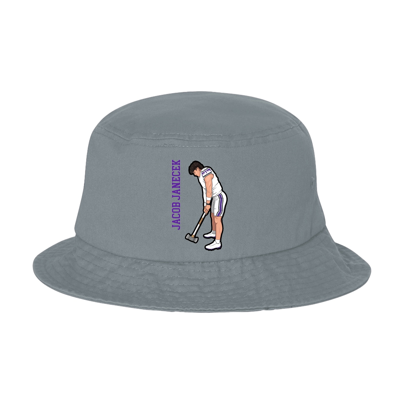 Bucket Cap — Name Vertical in Grey