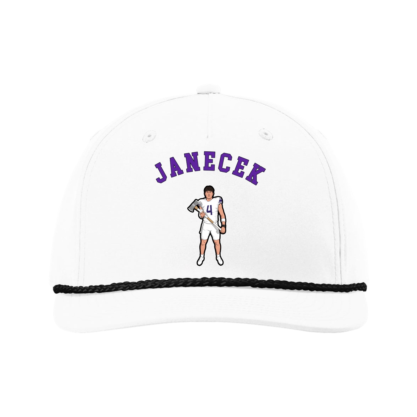 Five-Panel Classic Rope Cap — Shirsey Arch in White