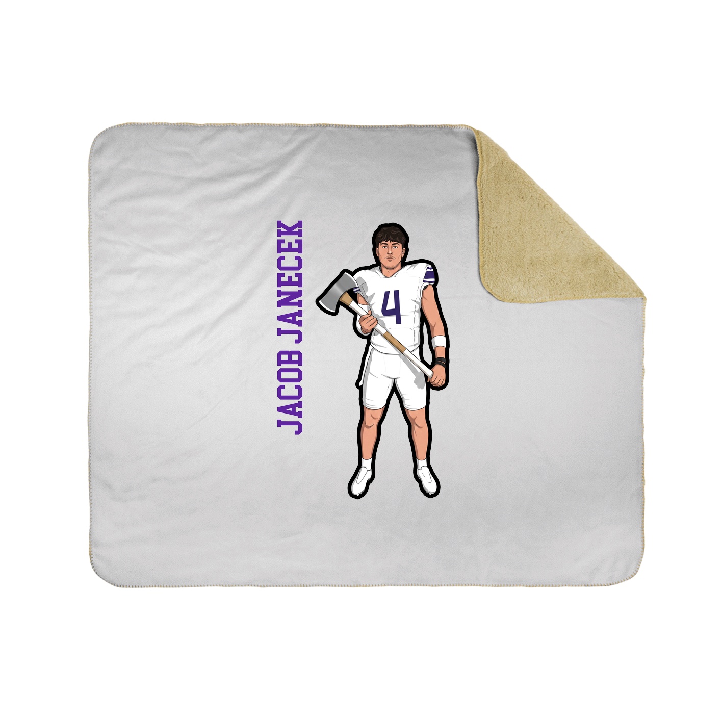 Throw Blanket — Name Vertical in White