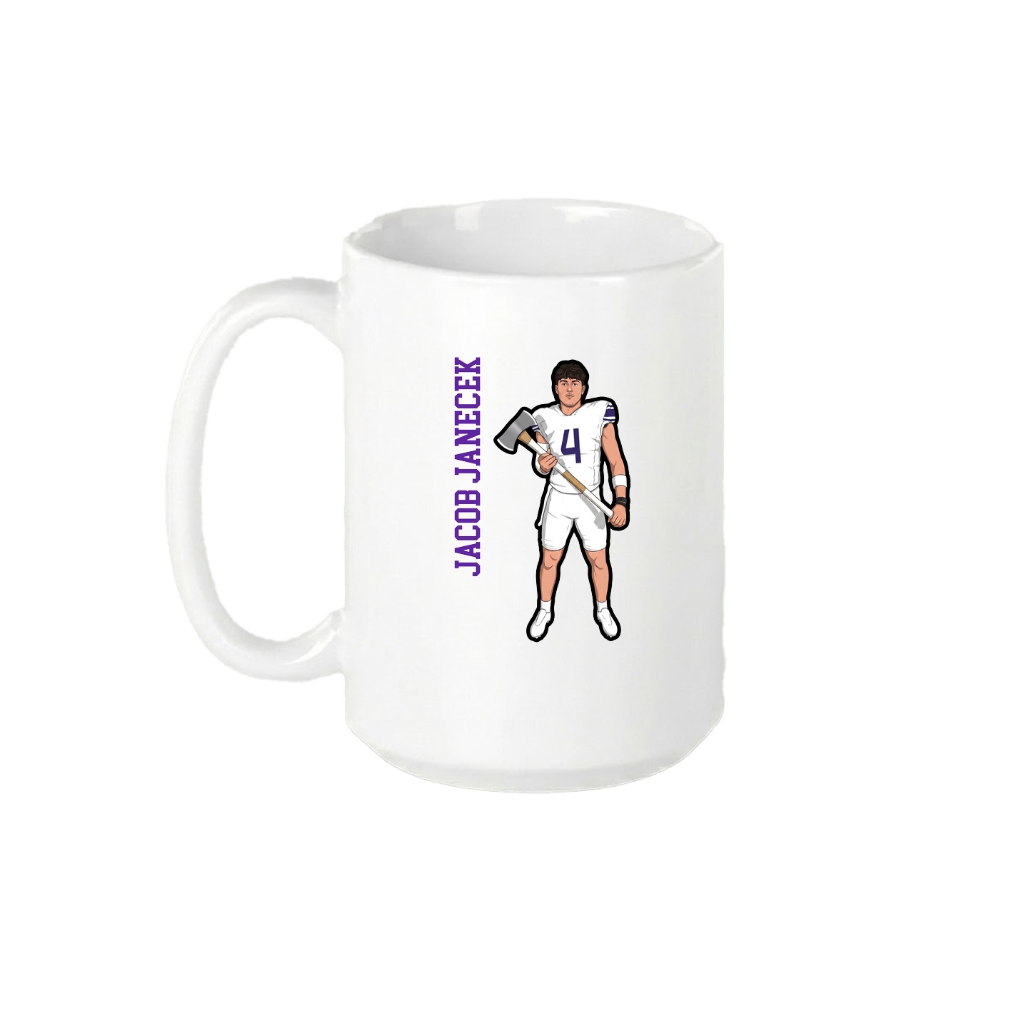 15oz Coffee Mug — Name Vertical in White