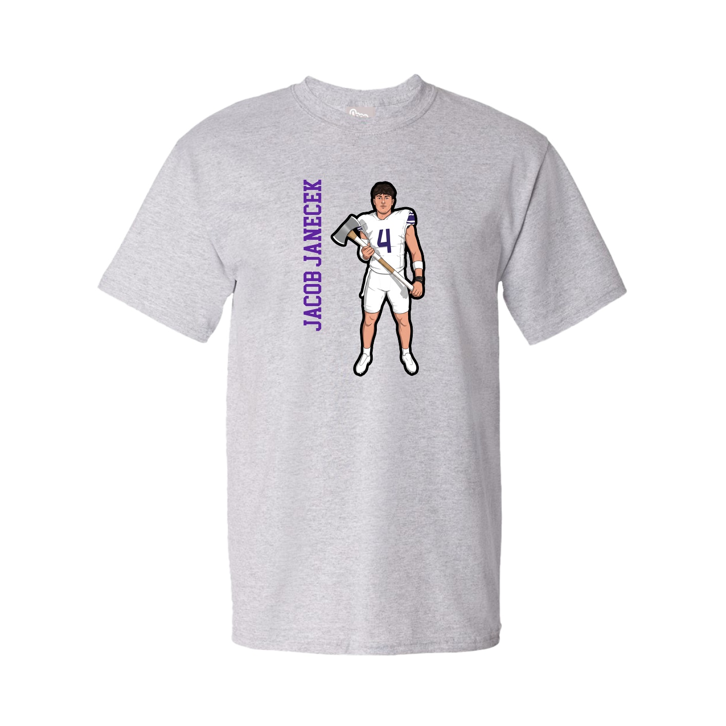 Youth Tee — Name Vertical in Grey