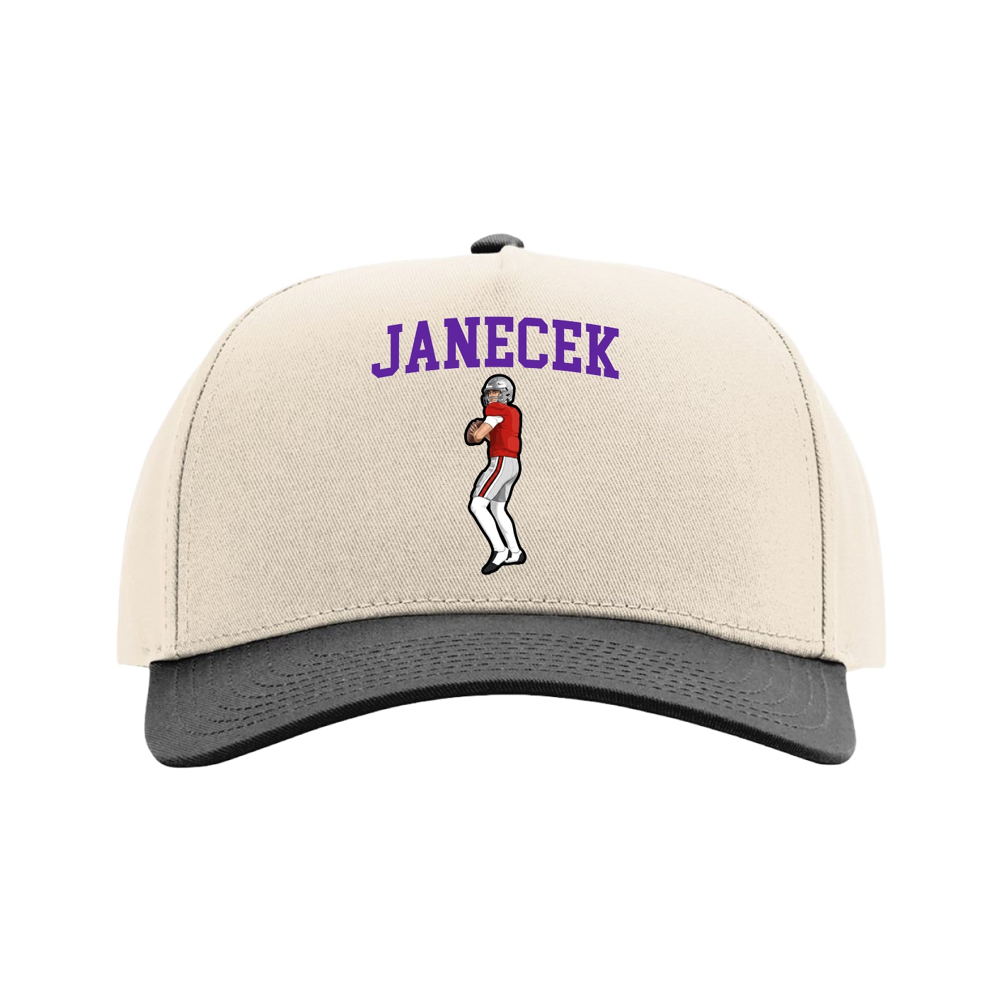 Full Fabric Five-Panel Champ Cap — Shirsey in Cream/Black