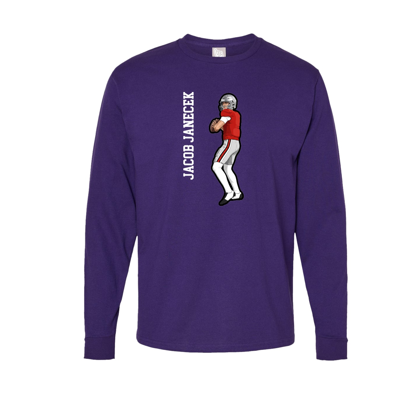 Long Sleeve Tee — Name Vertical in Purple
